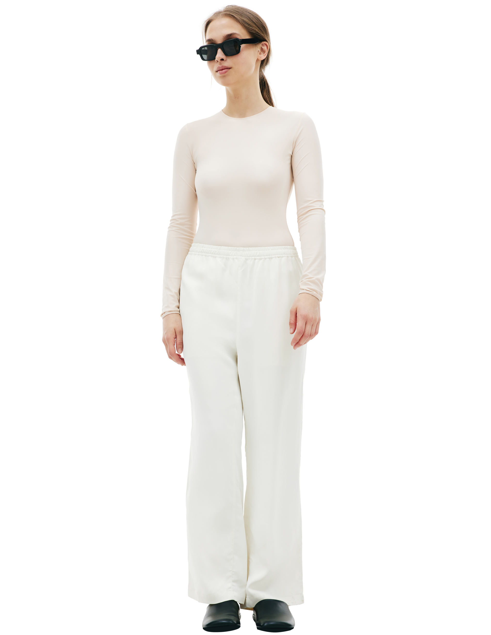 Белые брюки на резинке KIMMY SS23-08/OFF WHITE, размер M;L SS23-08/OFF WHITE - фото 1