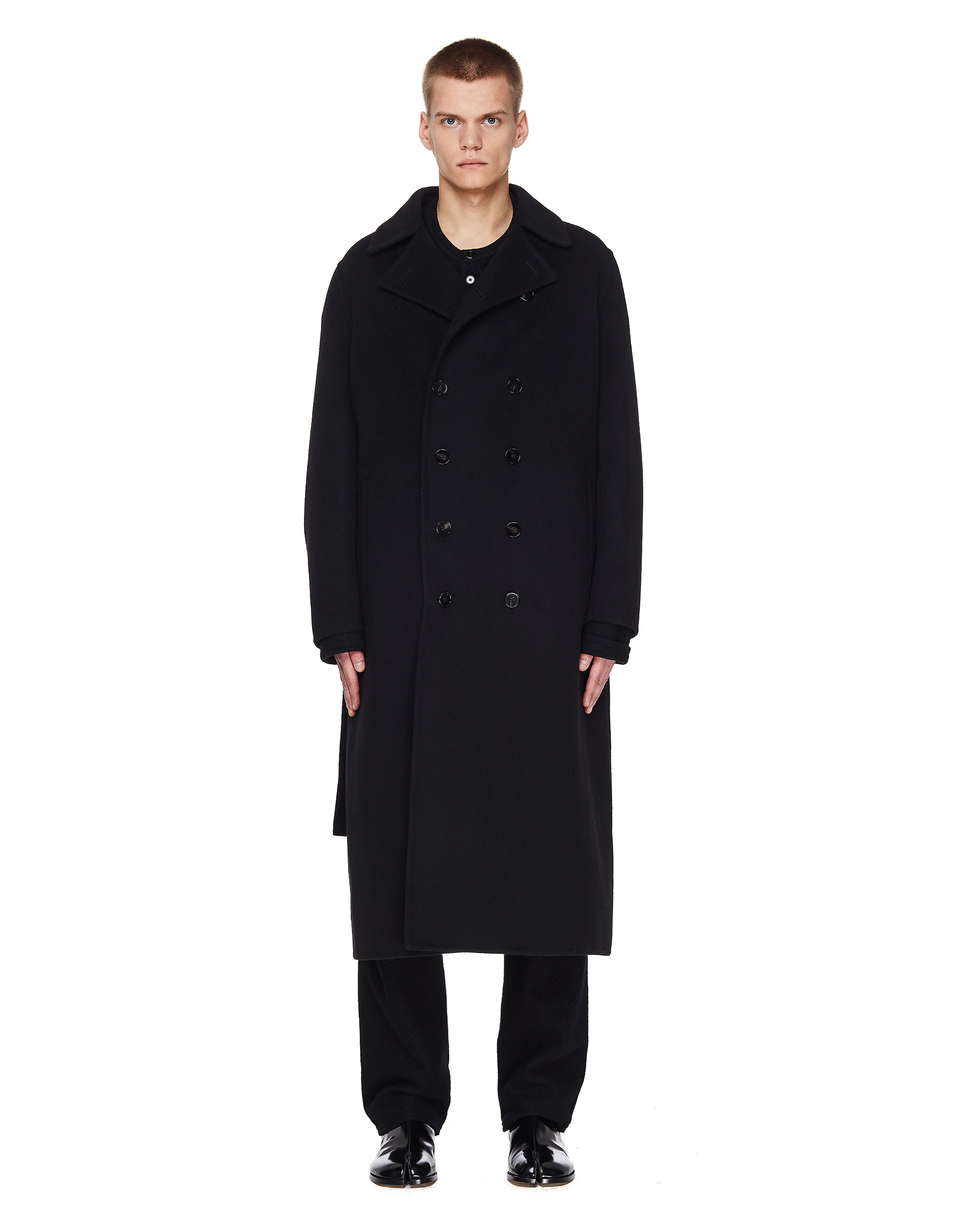 Черное кашемировое пальто с поясом - Jil Sander JSMR120103/MR100103/001