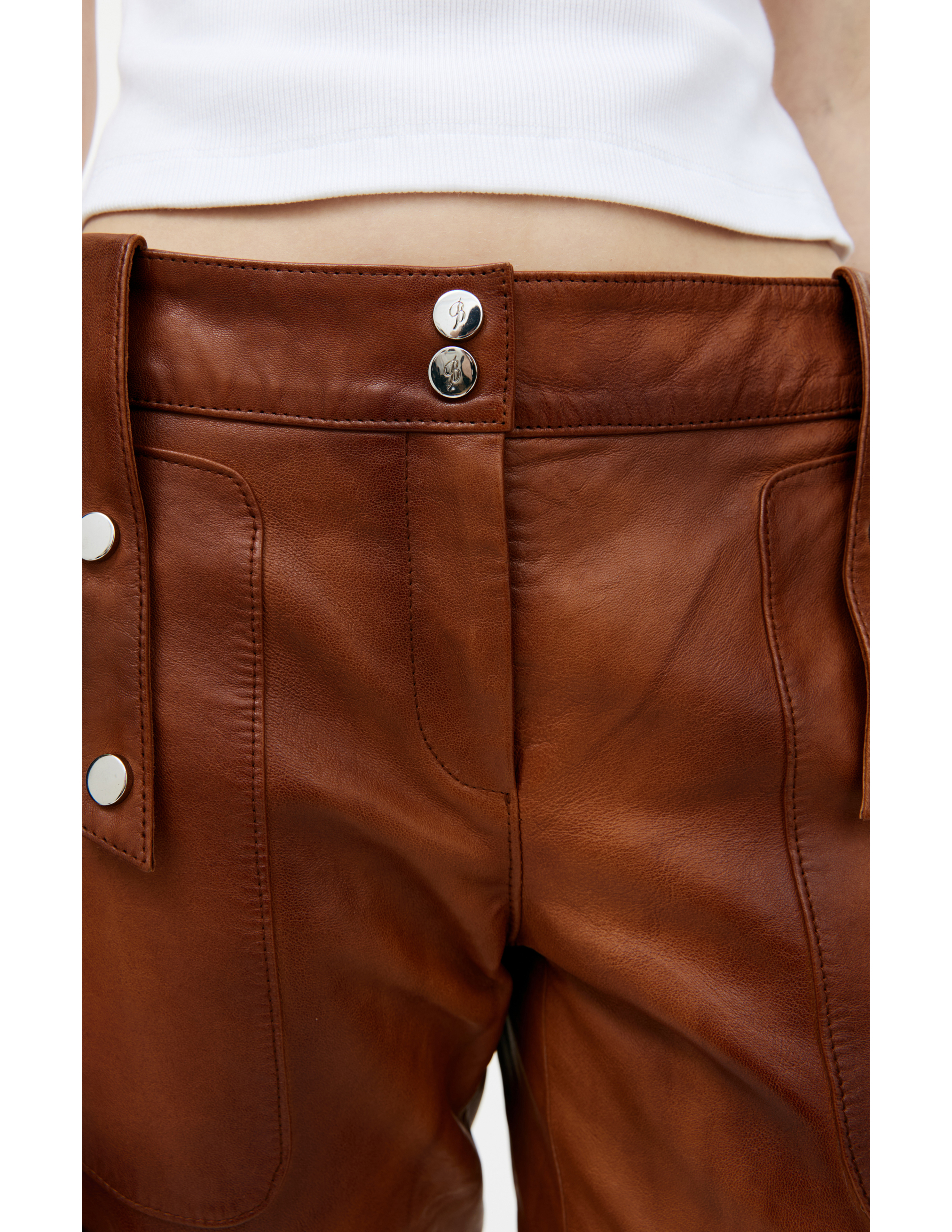 Кожаные брюки карго Blumarine P42/2L047A/N0557, размер 38;40 P42/2L047A/N0557 - фото 6