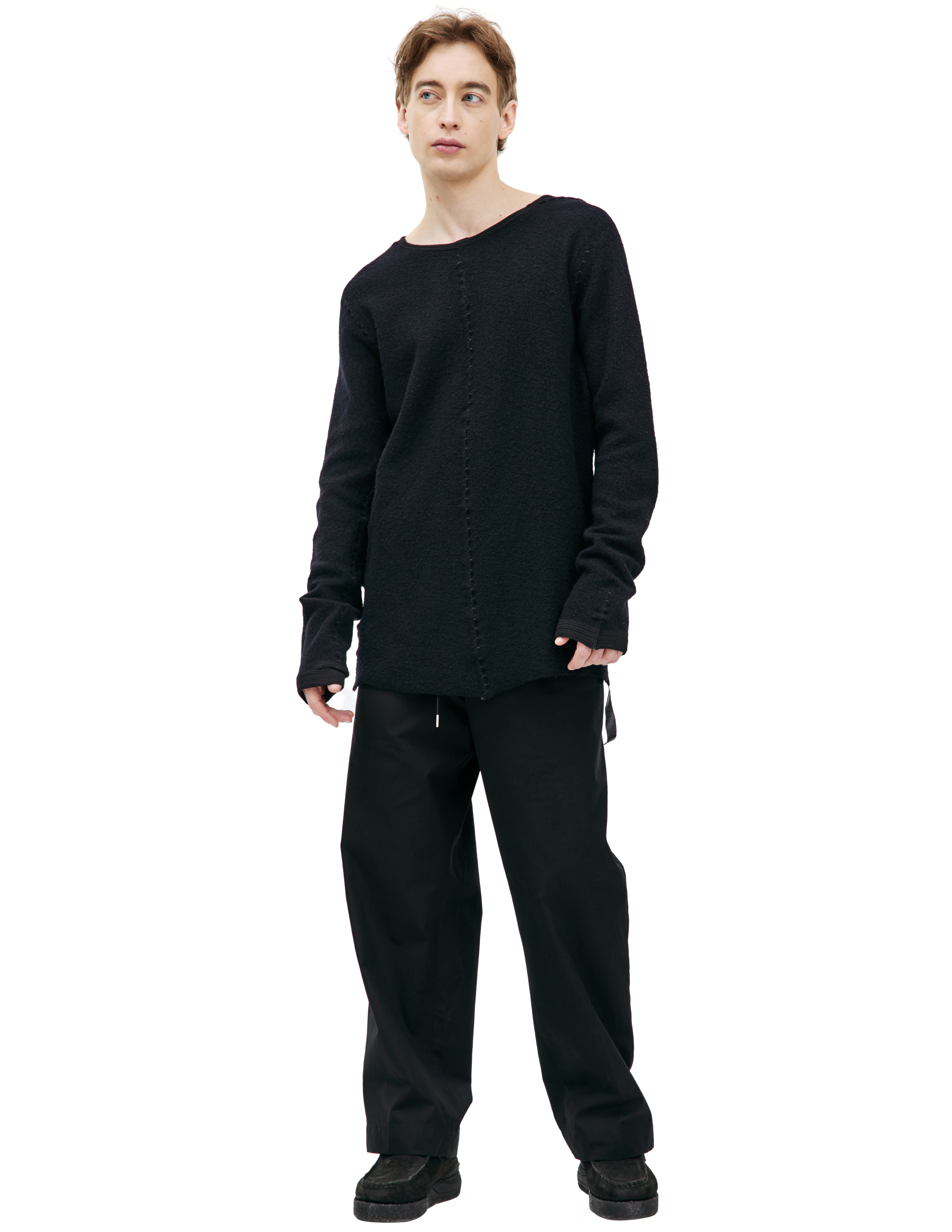 Черный пуловер из шерсти Isaac Sellam ARRETE/WOOL/NOIR, размер XL