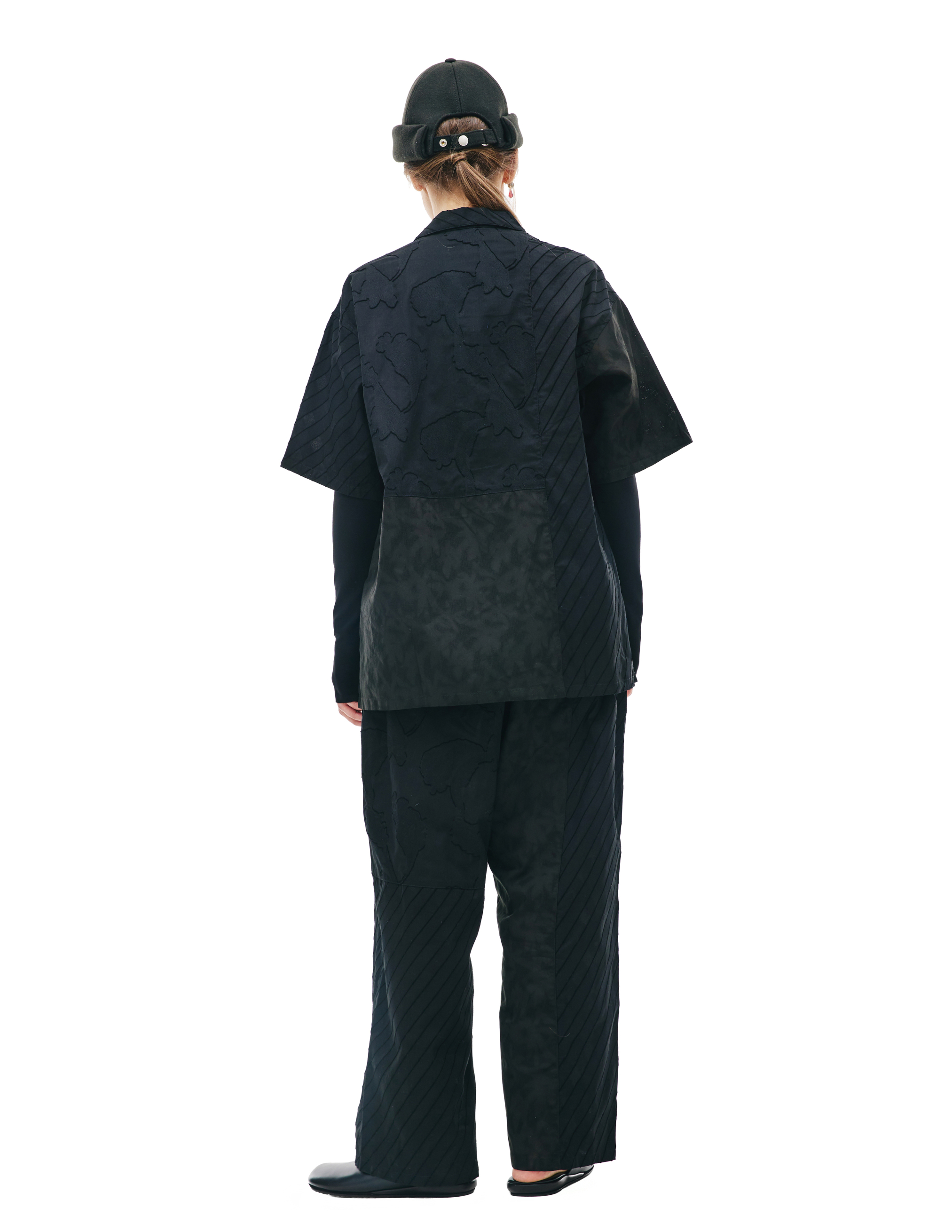Рубашка пэчворк с коротким рукавом KIMMY SS23-14/BLACK, размер L;XL SS23-14/BLACK - фото 3