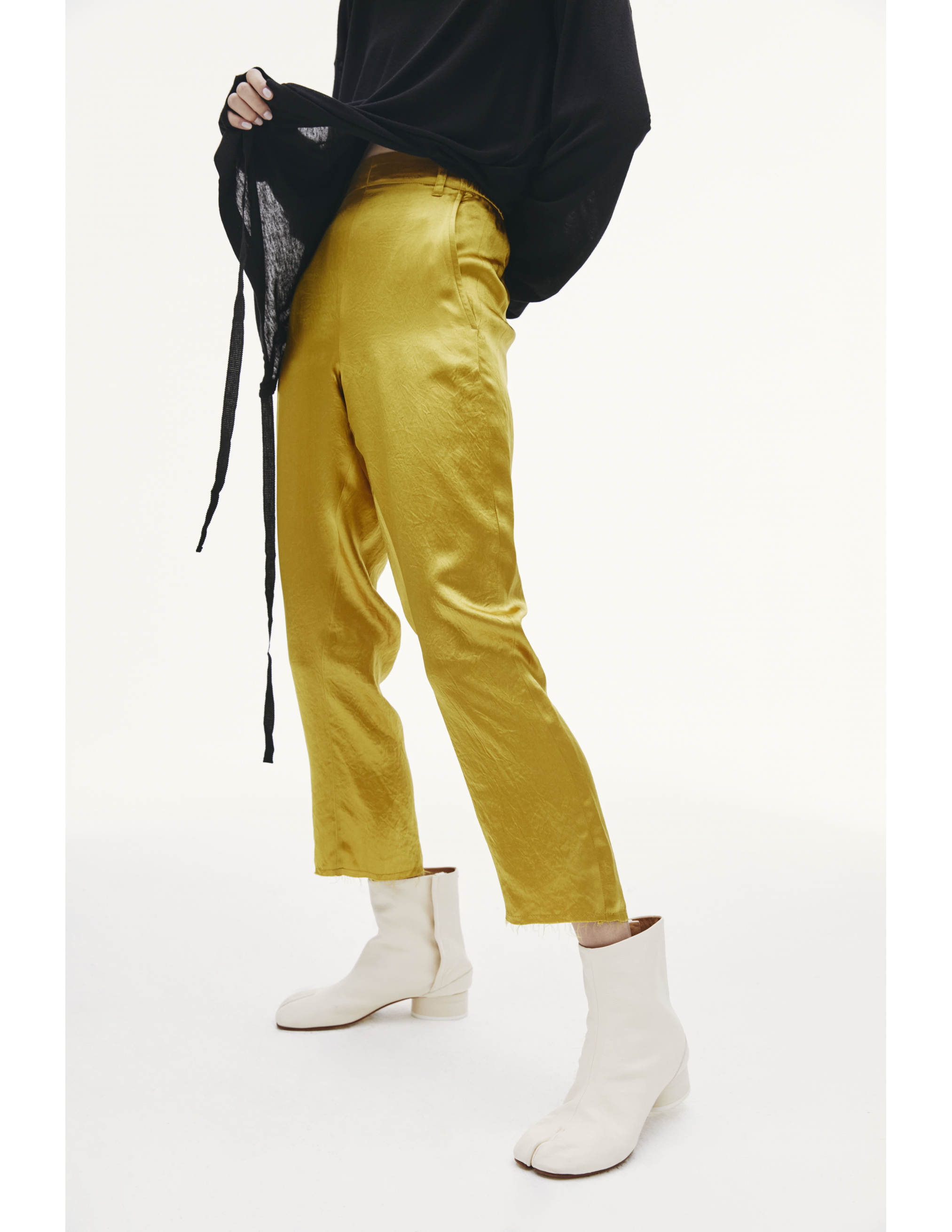 Золотистые укороченные брюки Ann Demeulemeester 1902-1406-P-126-018, размер 38;40 - фото 4