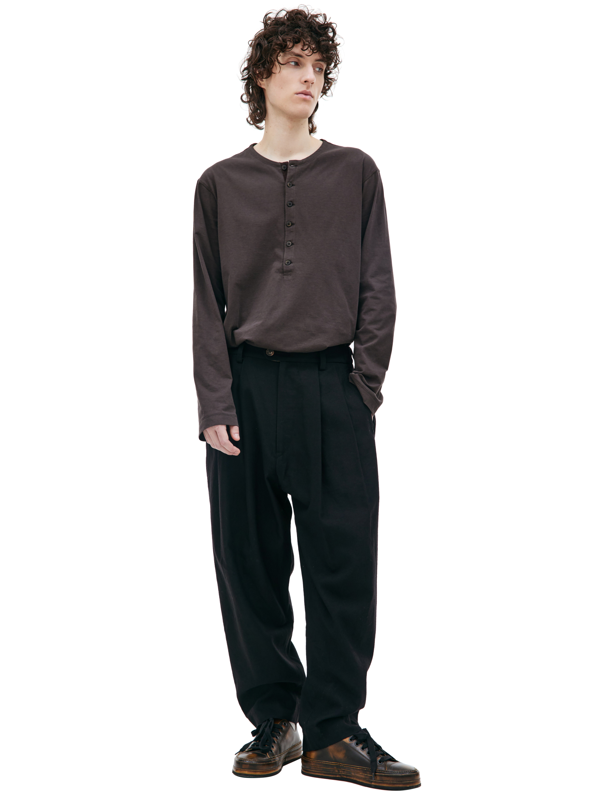 Черные брюки с защипами Ziggy Chen 0M2330508, размер 48;50;52