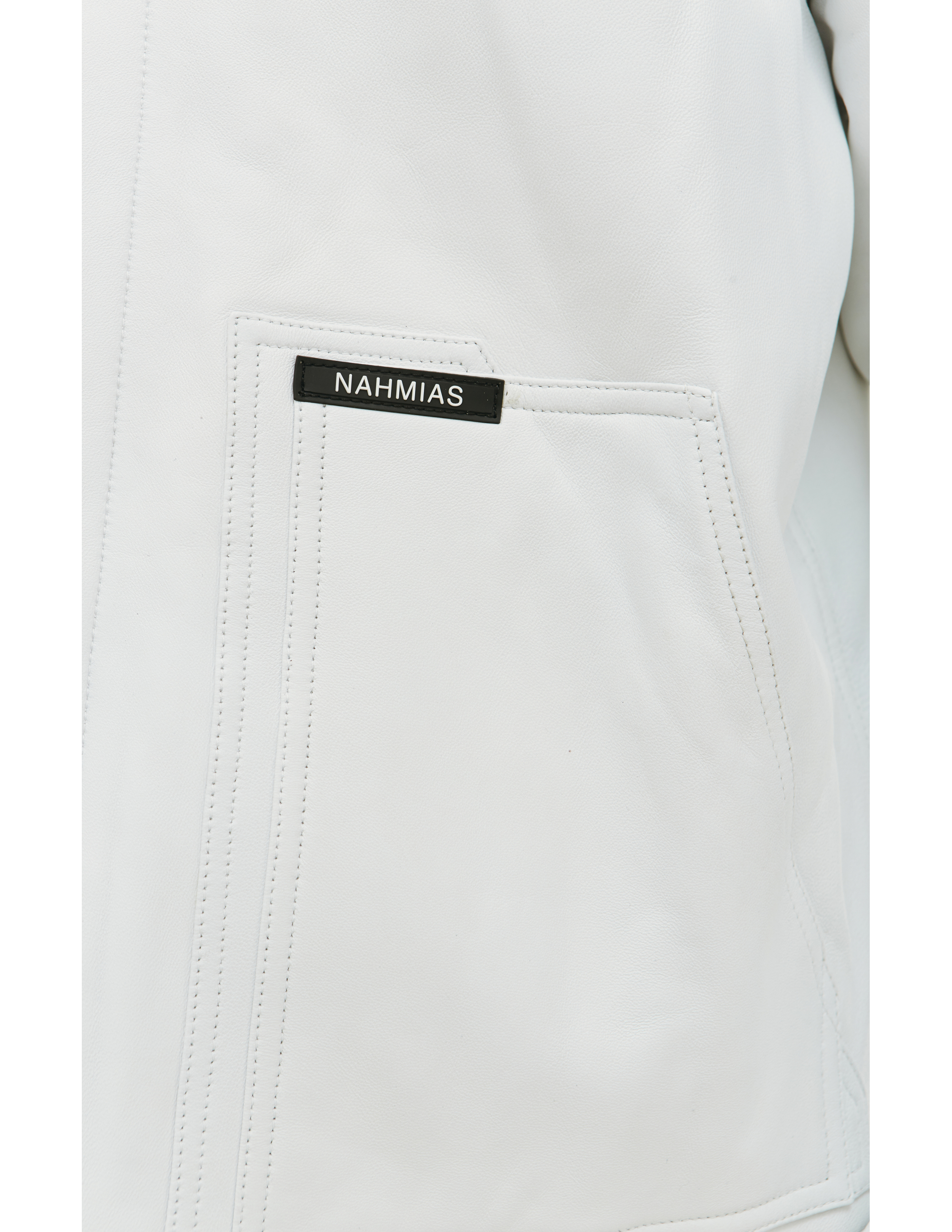 Кожаная куртка с меховым воротником Nahmias AW22-2-7017-F0046-WHITE, размер XL - фото 5
