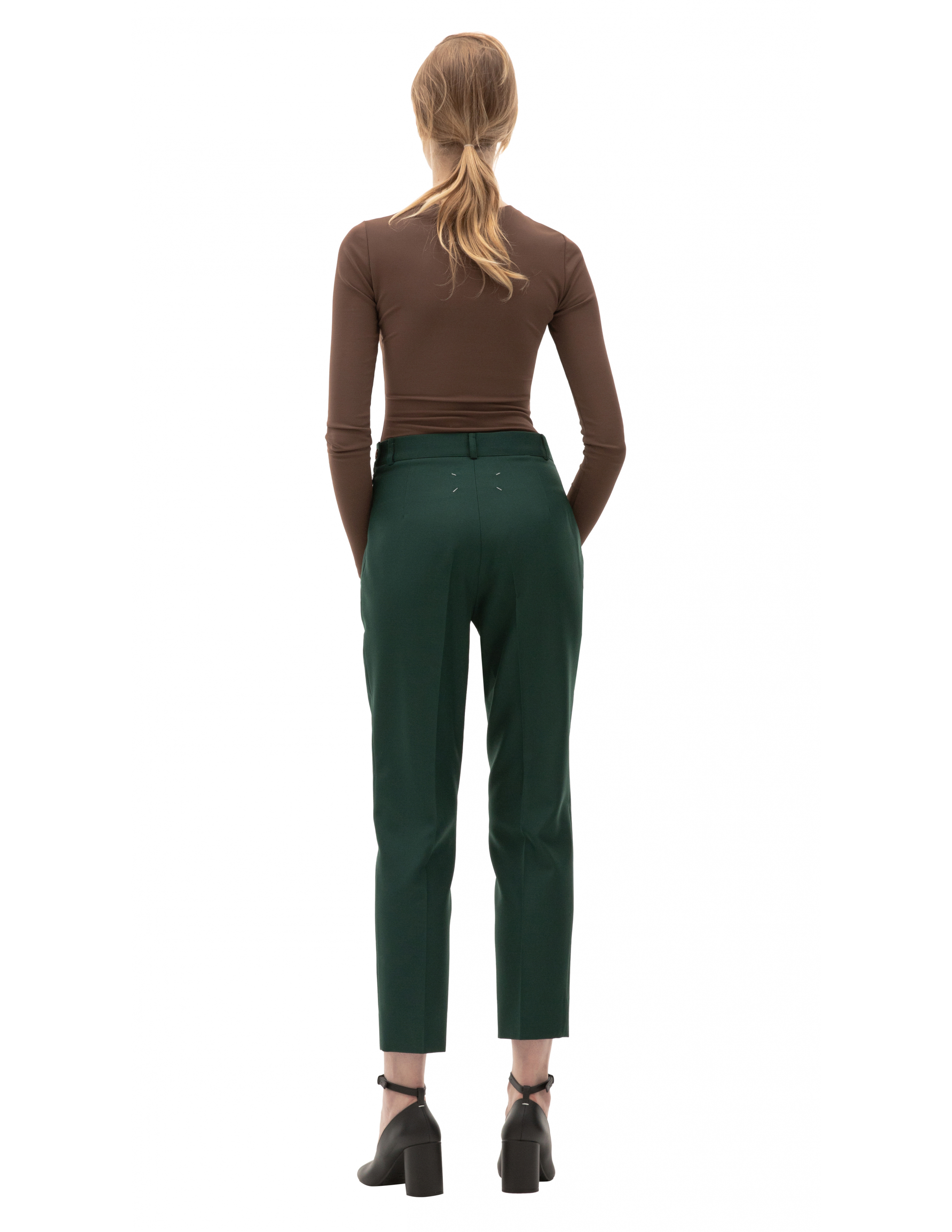 Зеленые брюки с высокой посадкой Maison Margiela S51KA0530/S53220/632, размер 44;42;40 S51KA0530/S53220/632 - фото 3