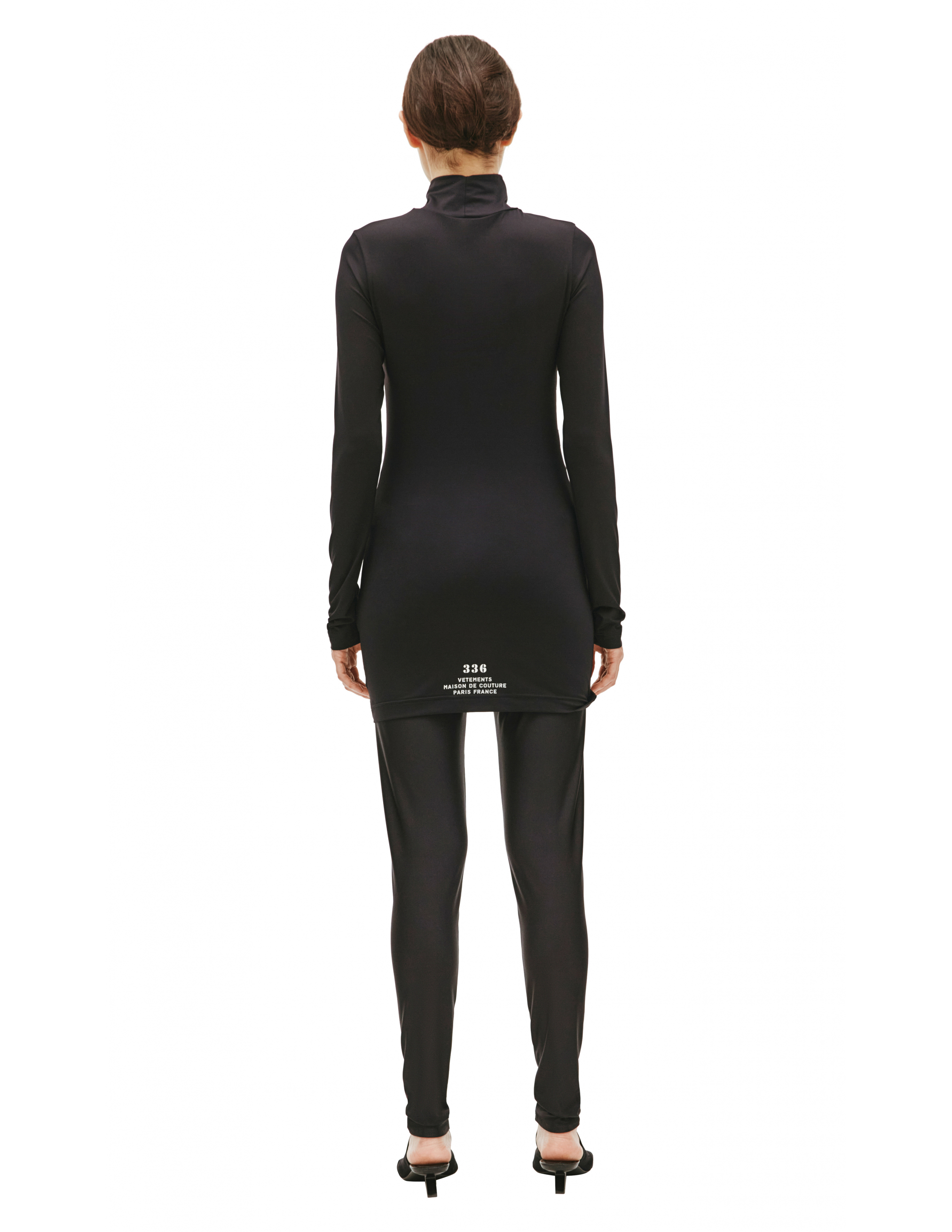 Черное платье мини с высоким горлом Vetements WA52DR180B/2605, размер XL;L;M WA52DR180B/2605 - фото 3