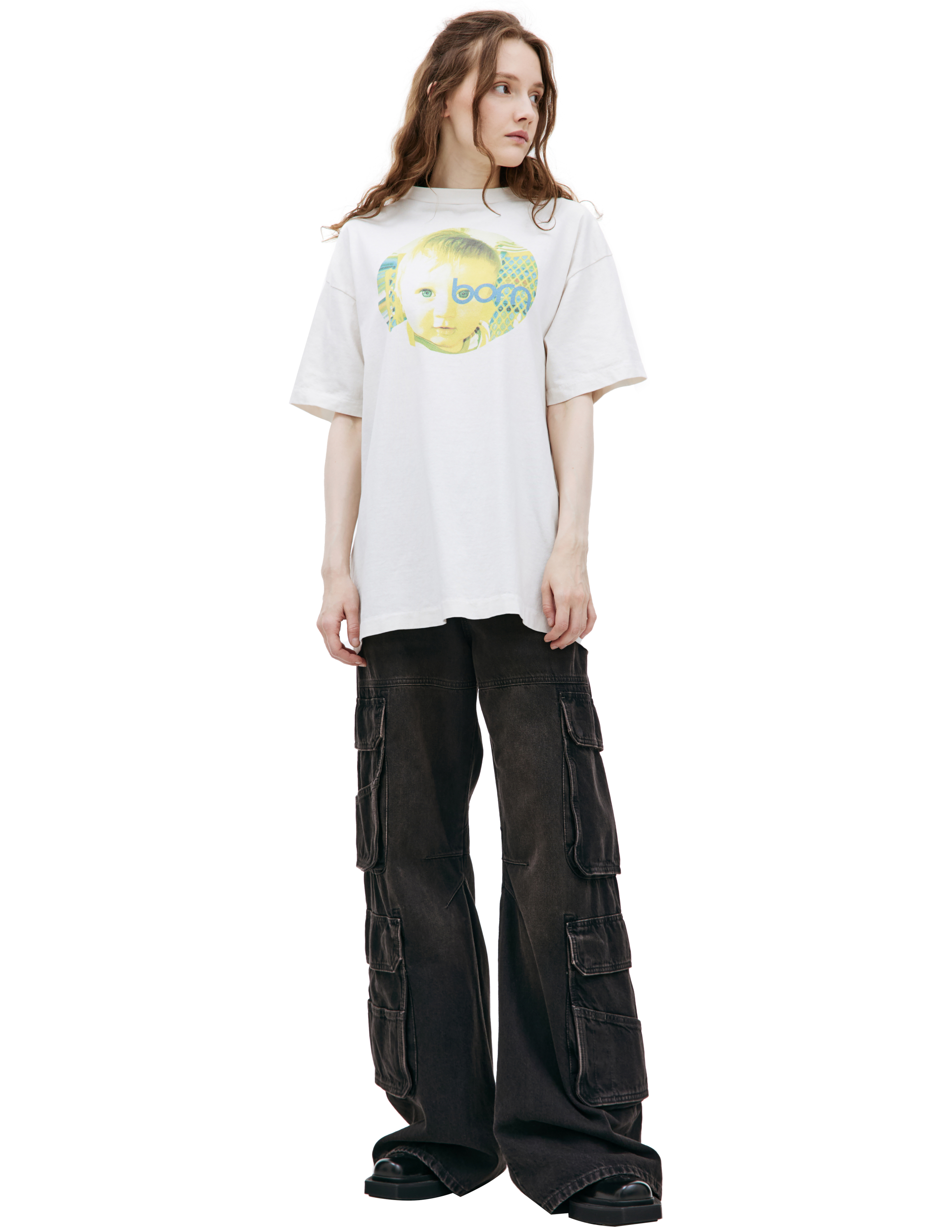 Хлопковая футболка с принтом BORN Saint Mxxxxxx SM-YS8-0000-009, размер L;XL;XXL;XXXL