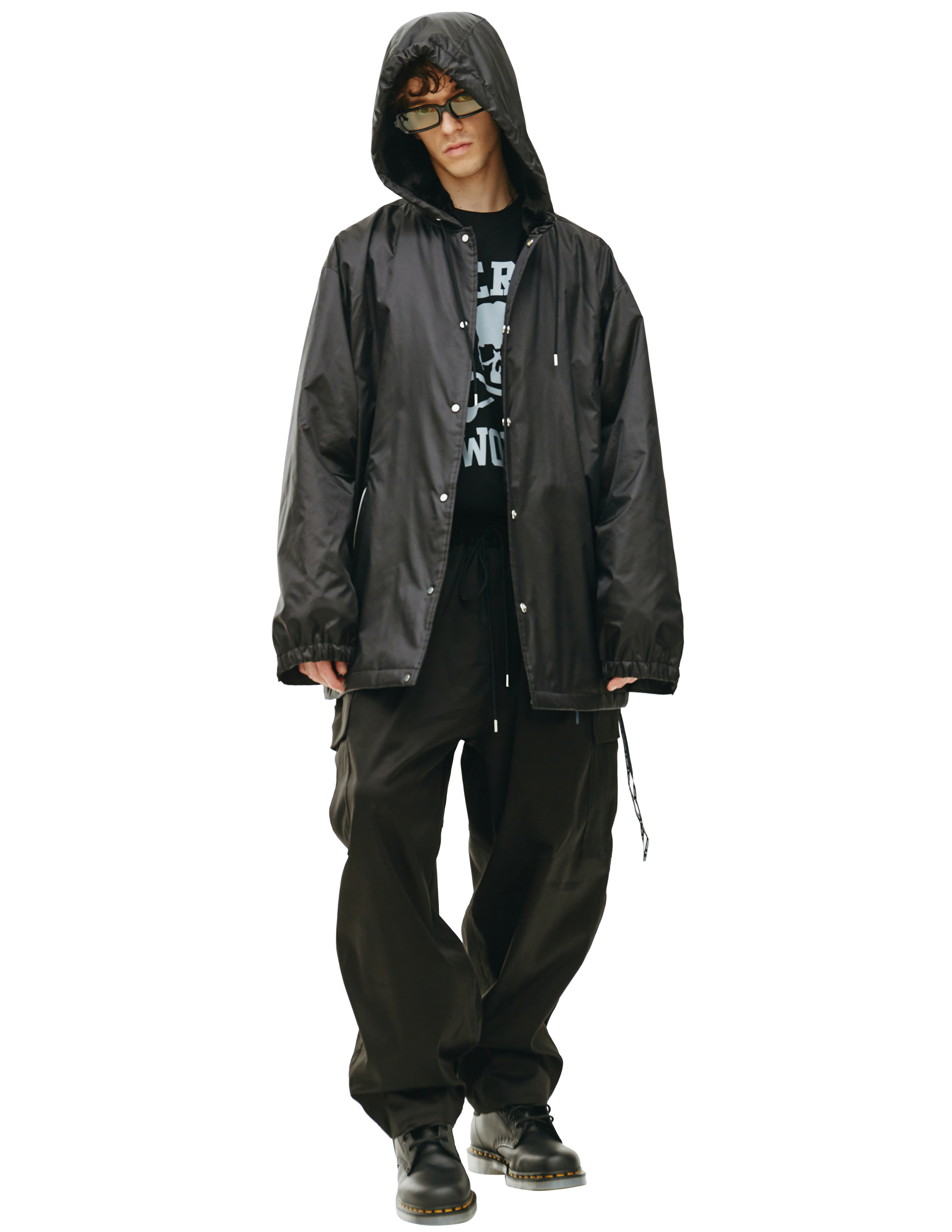 Черная куртка с меховым капюшоном Mastermind WORLD MJ22E09/BL030, размер XL;L MJ22E09/BL030 - фото 1
