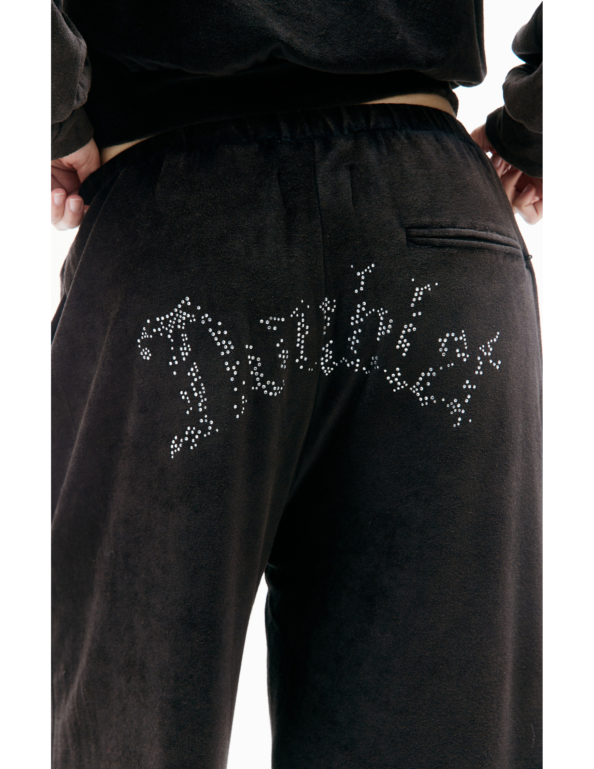 Велюровые брюки с логотипом из страз Doublet 23AW36PT247, размер M;L - фото 4