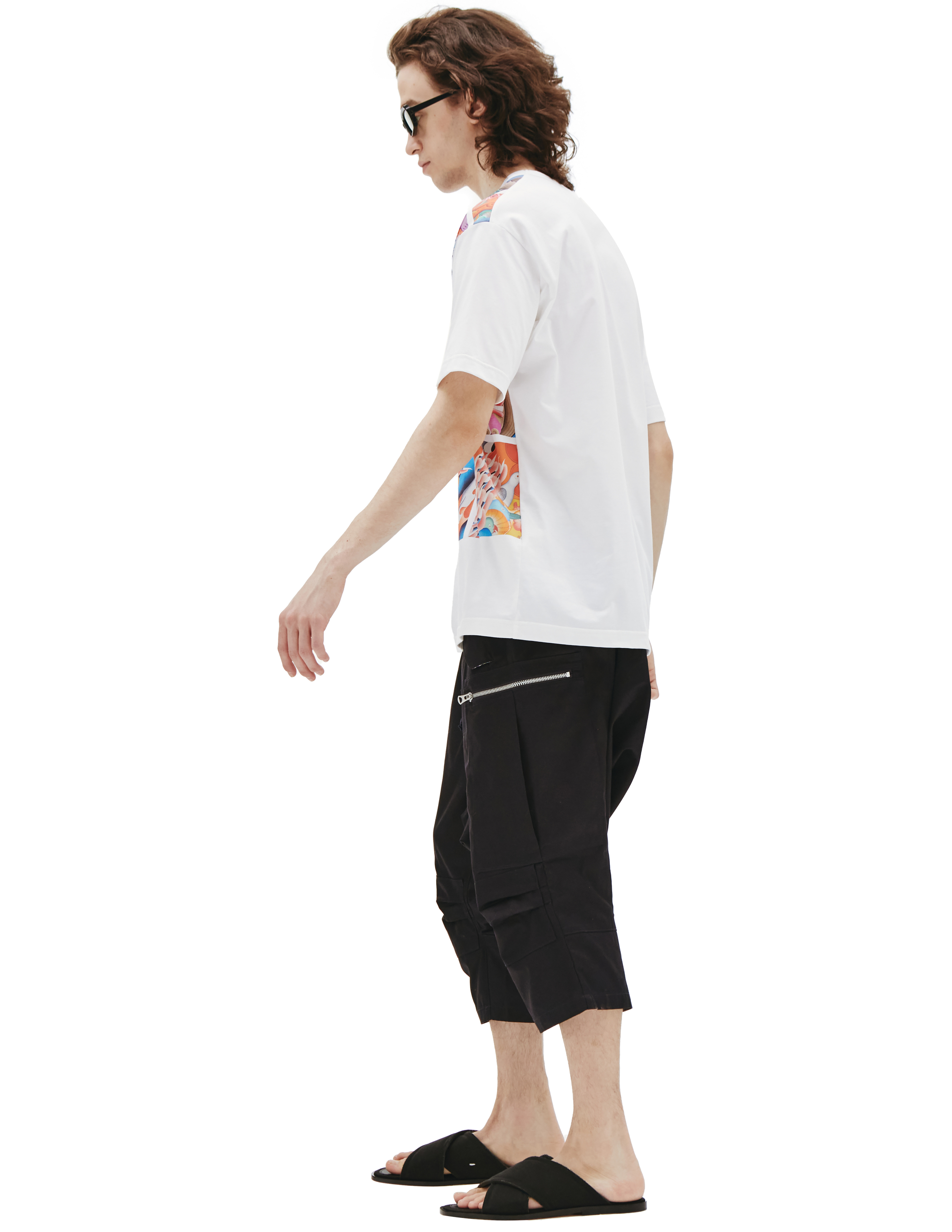 Хлопковая футболка с восточным принтом - Junya Watanabe WI-T004-051-1 Фото 2