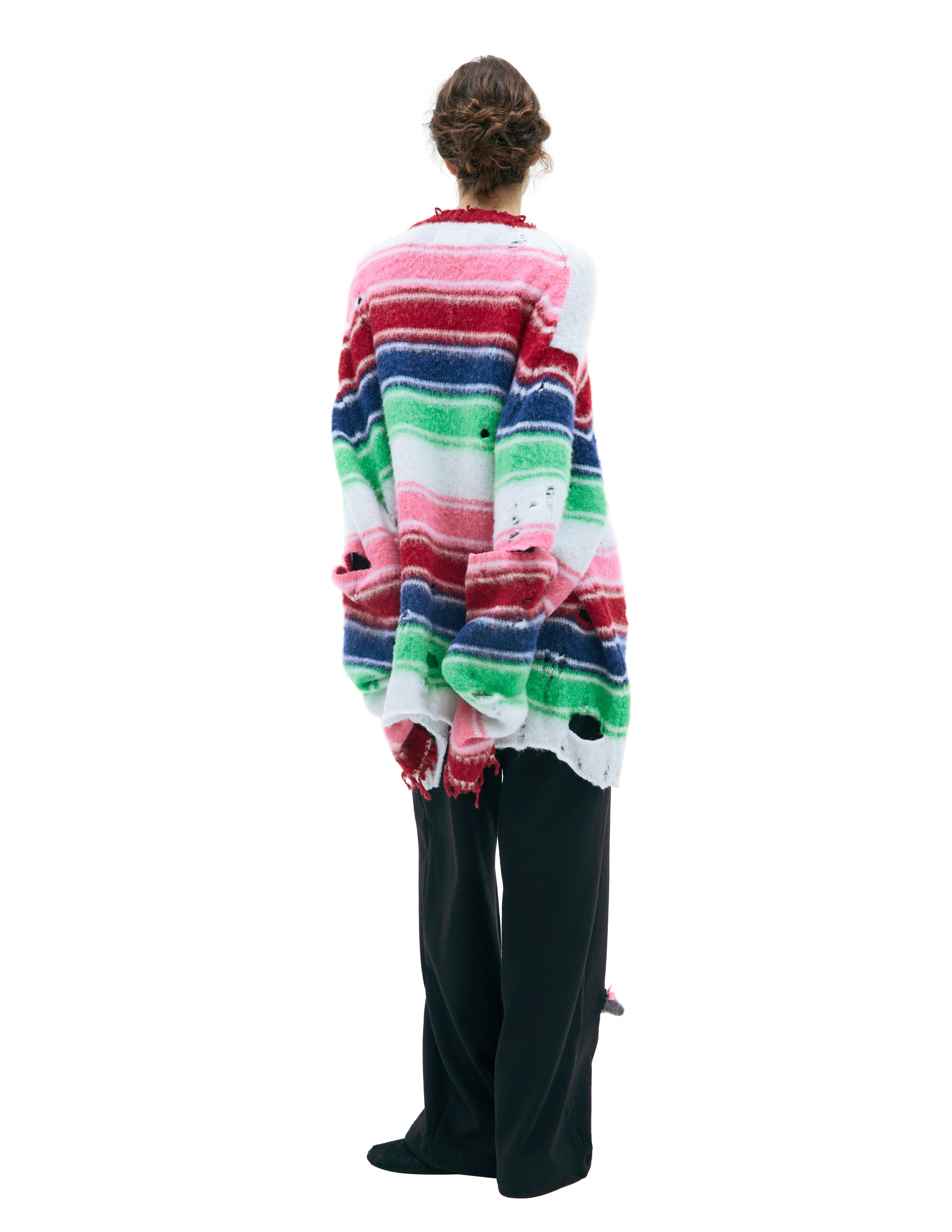 Оверсайз свитер в полоску Doublet 23AW54KN133/MULTI, размер One Size 23AW54KN133/MULTI - фото 4