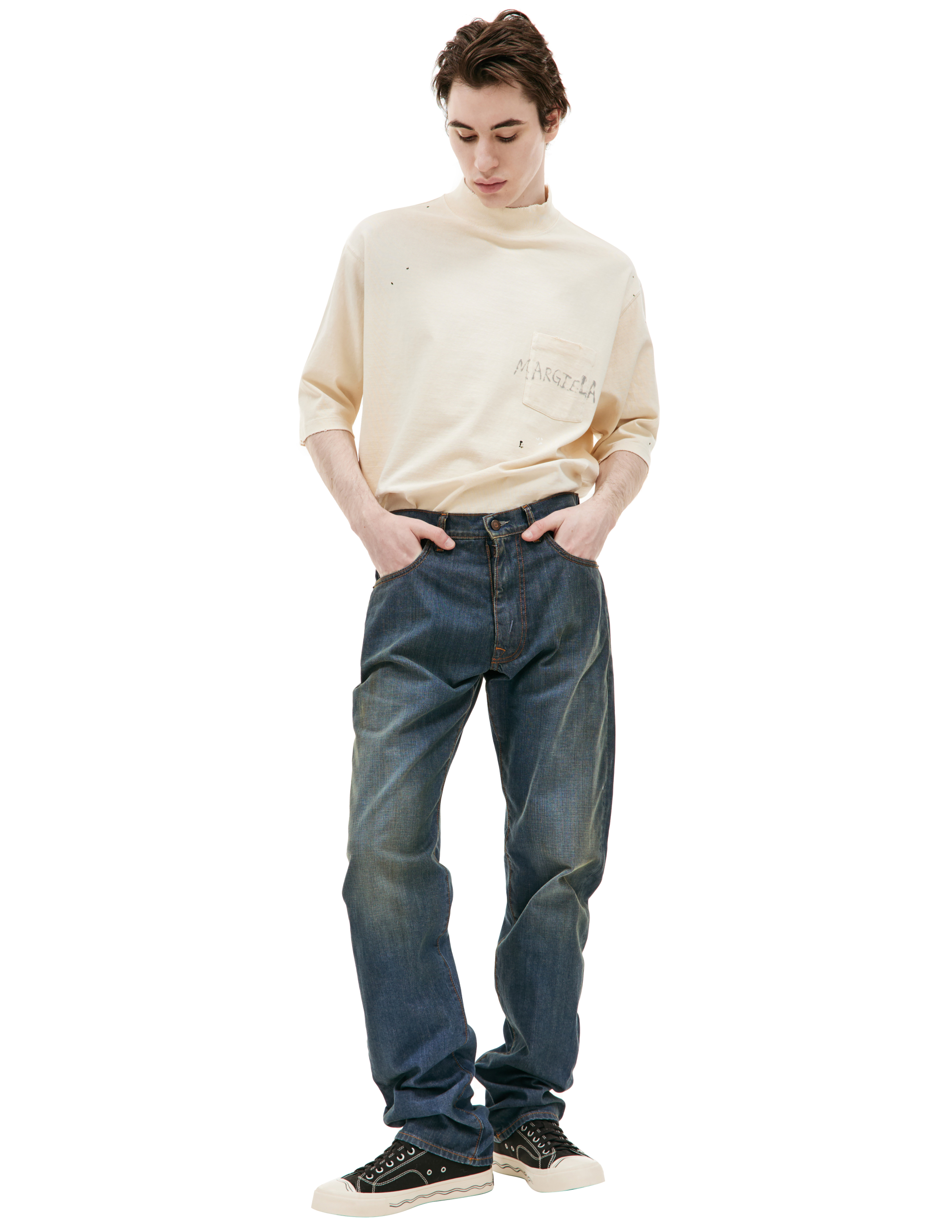 Прямые джинсы с выстиранным эффектом Maison Margiela S50LA0226/S30876/961, размер 29;31;33