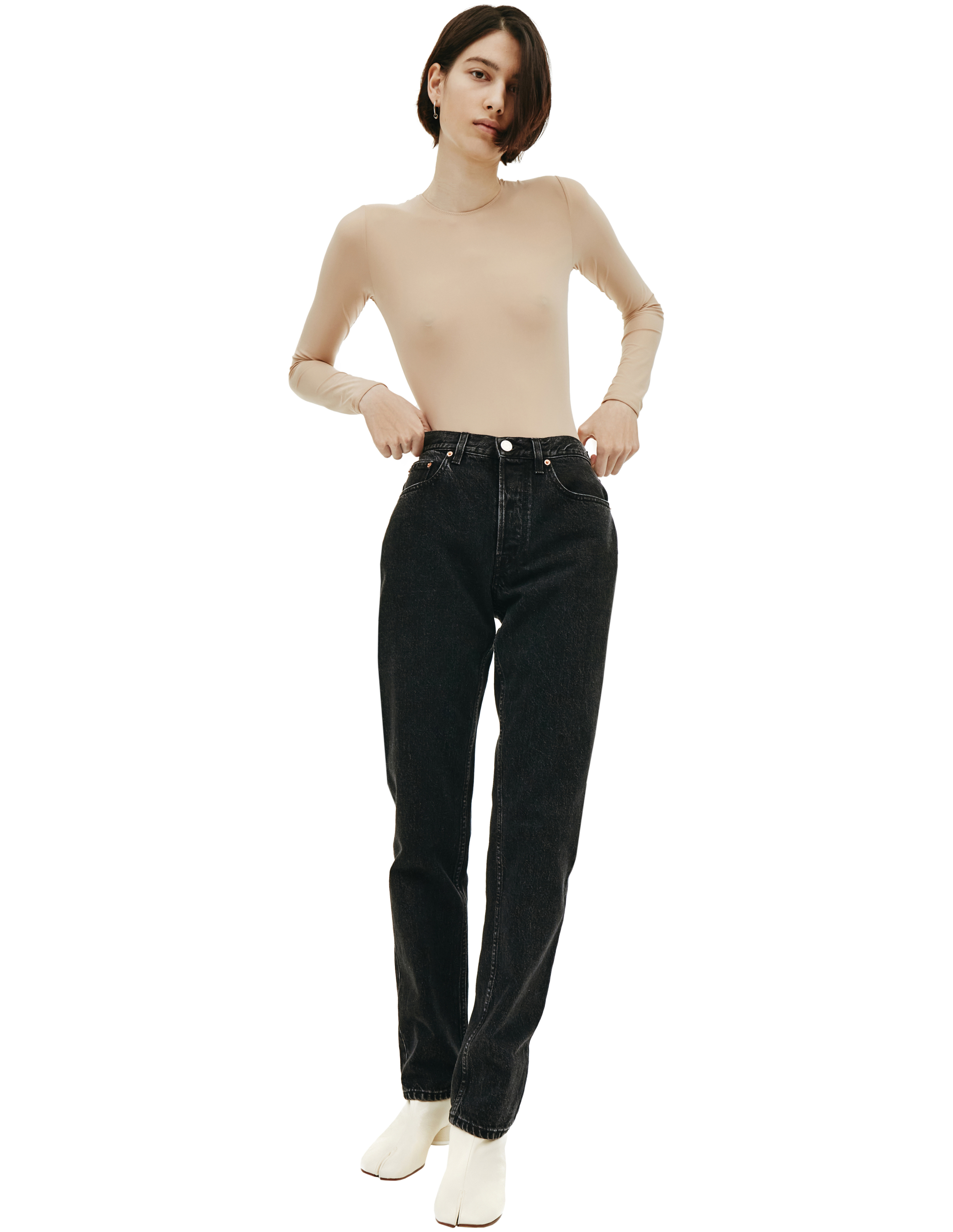 Черные джинсы с высокой посадкой Vetements WE51PA140B/2803, размер L;M WE51PA140B/2803 - фото 1