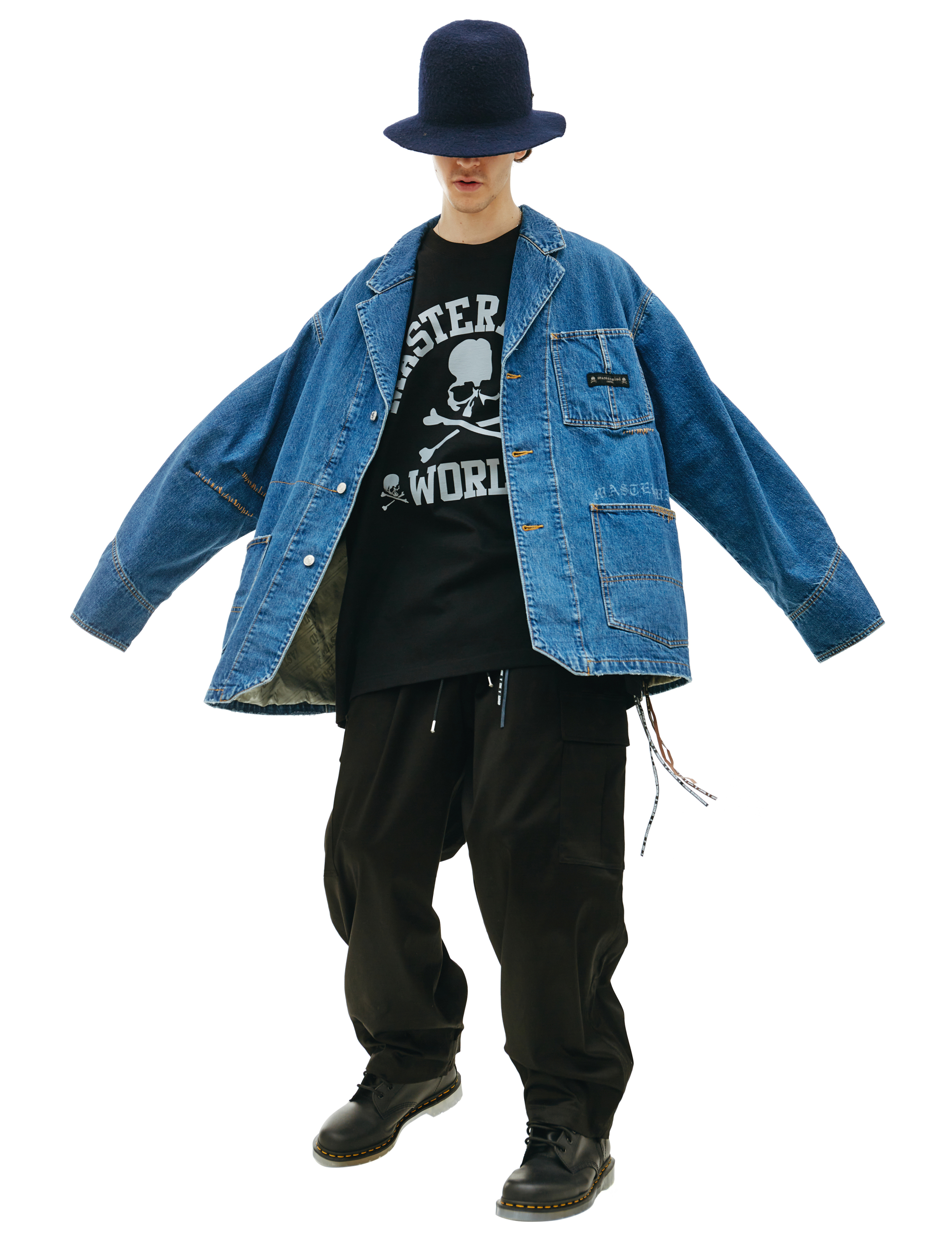 Джинсовый пиджак с карманами Mastermind WORLD MJ22E09/JA007, размер XL;L