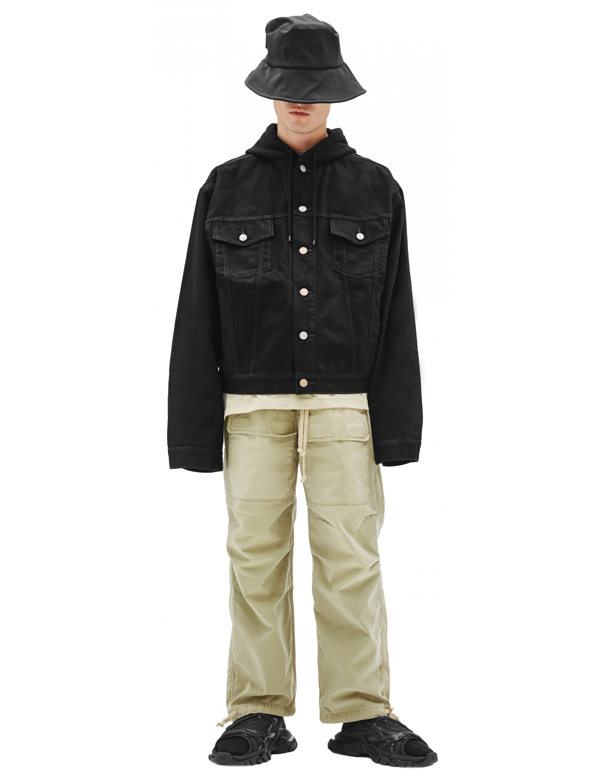 Джинсовая куртка с капюшоном Balenciaga 657606/TJW58/2470, размер 52;50