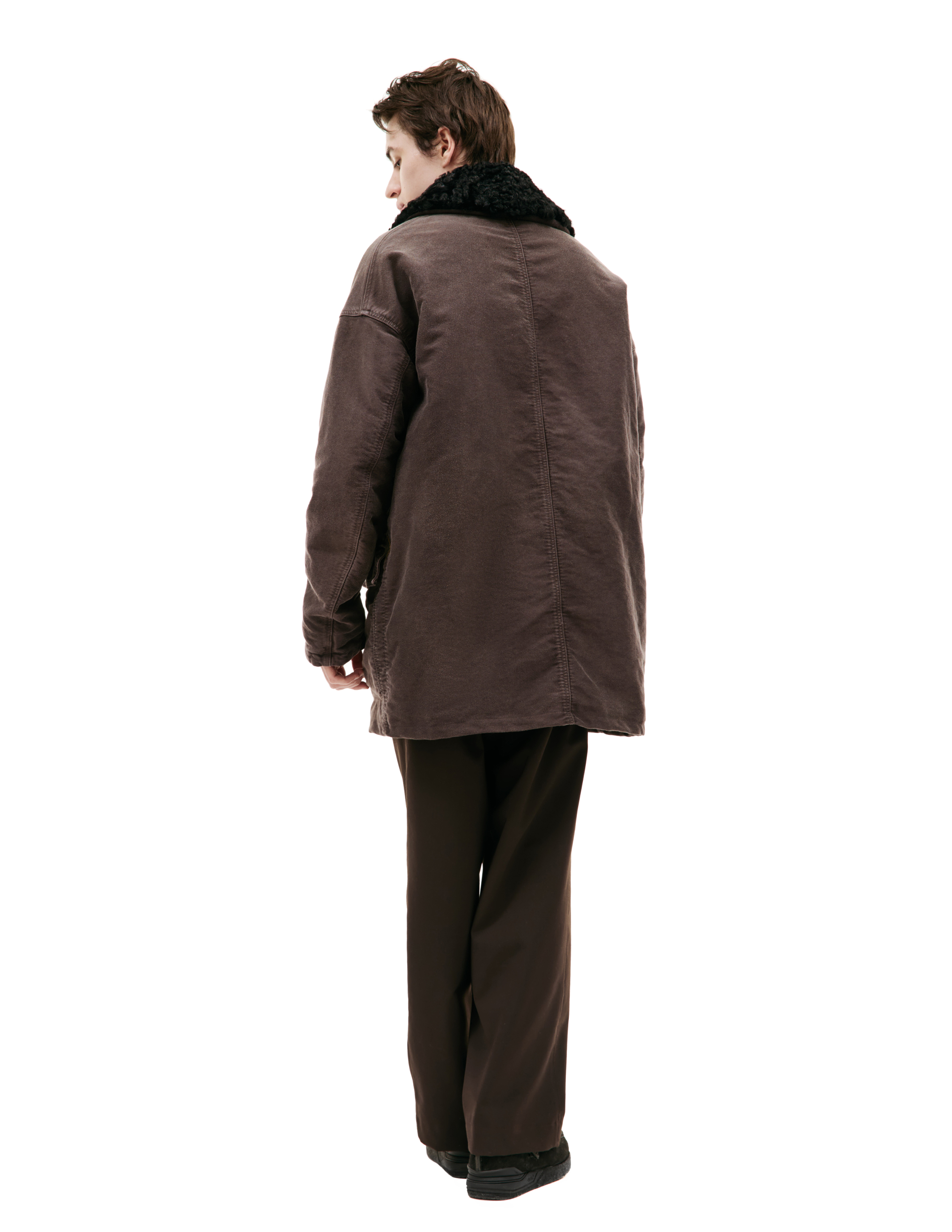 Пальто с воротником из овчины visvim 0124105013004, размер 4;5 - фото 3