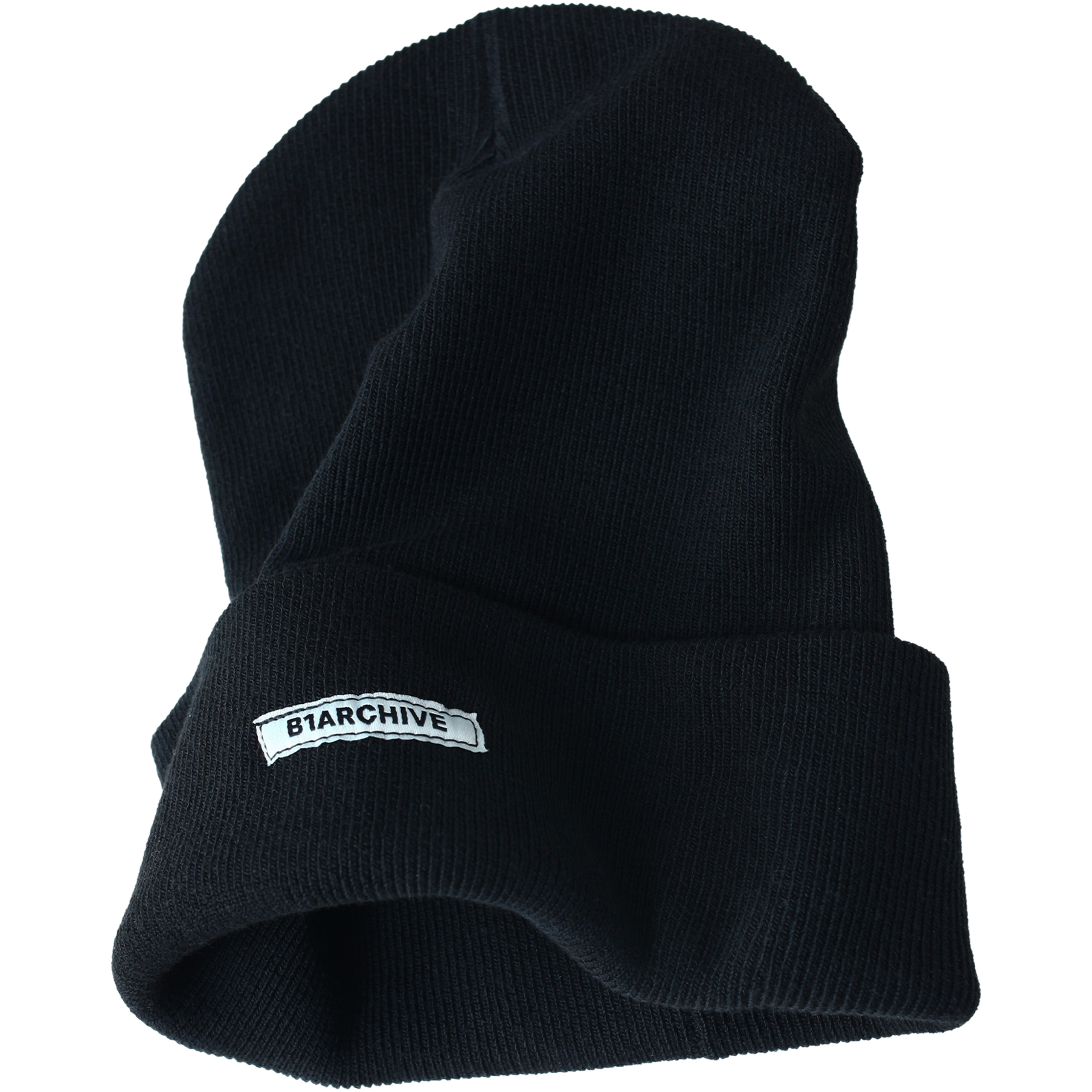 Черная шапка с подворотом B1ARCHIVE A001-1B1A0004-BLK, размер One Size - фото 1