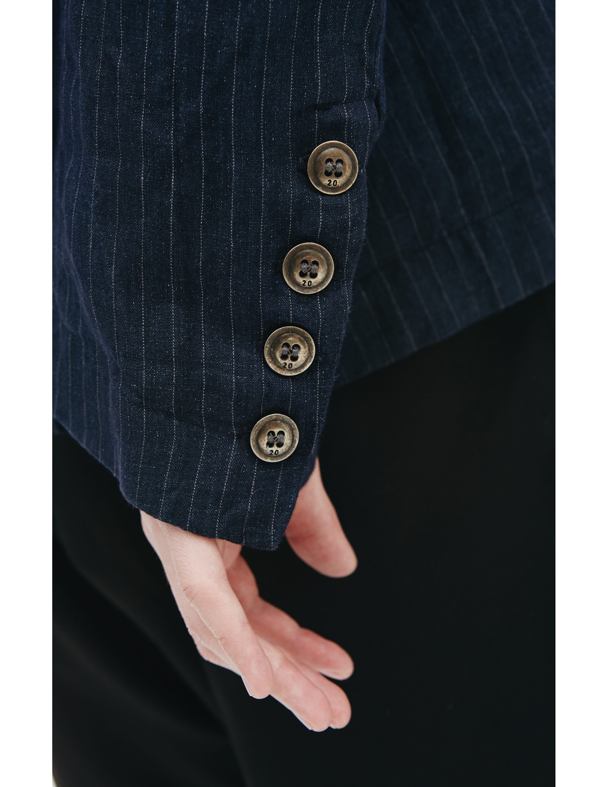 Льняной пиджак Ollie в полоску Greg Lauren DM019, размер 5;4;3 - фото 5