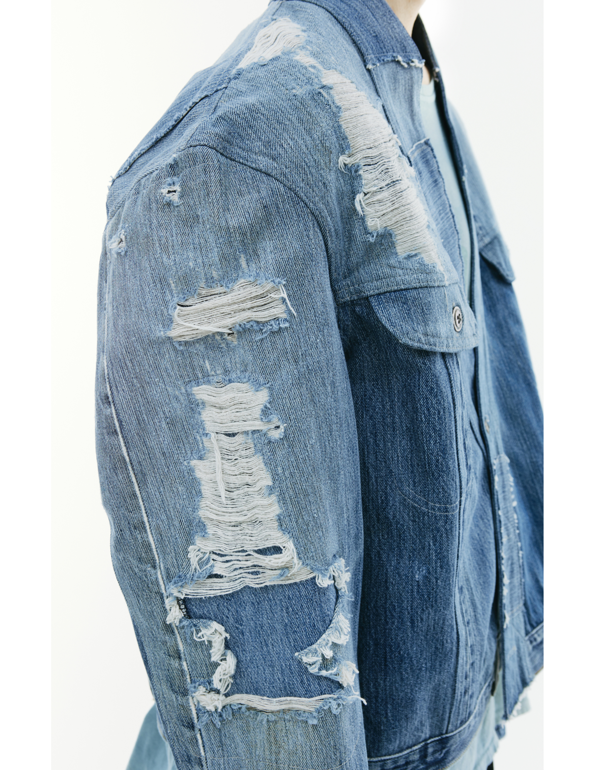 Джинсовая куртка с винтажным эффектом Greg Lauren FM017, размер 4;5 - фото 5