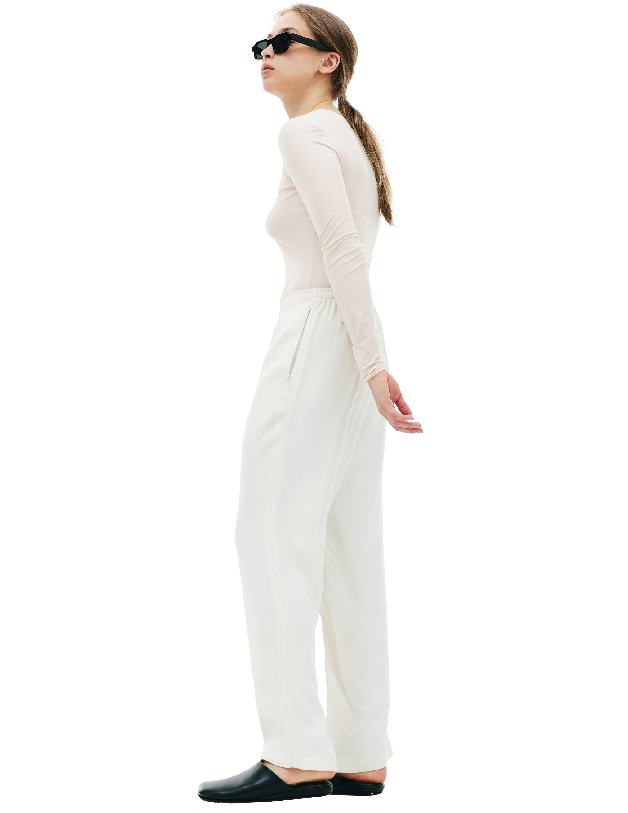 Белые брюки на резинке KIMMY SS23-08/OFF WHITE, размер M;L SS23-08/OFF WHITE - фото 2