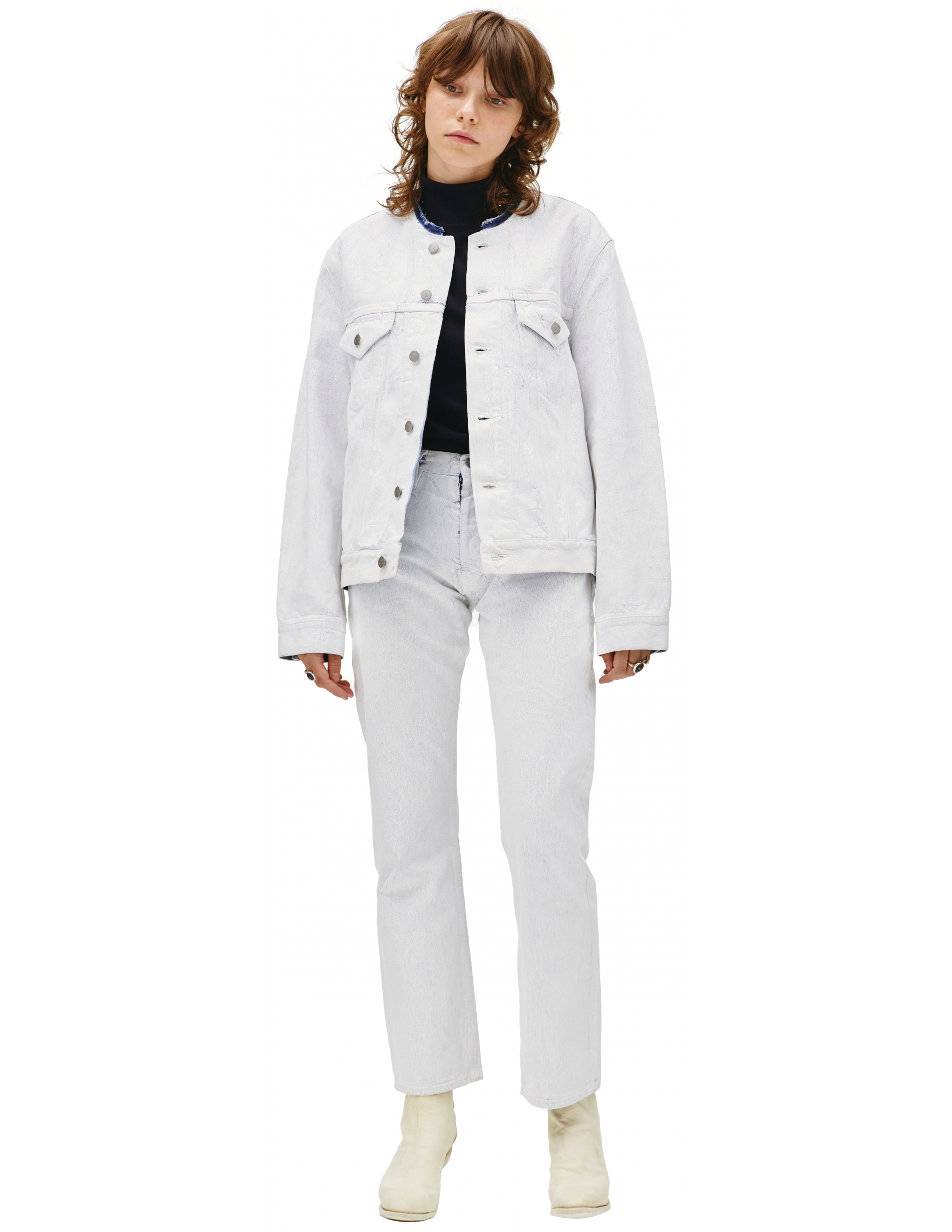 Джинсовая куртка в белой краске