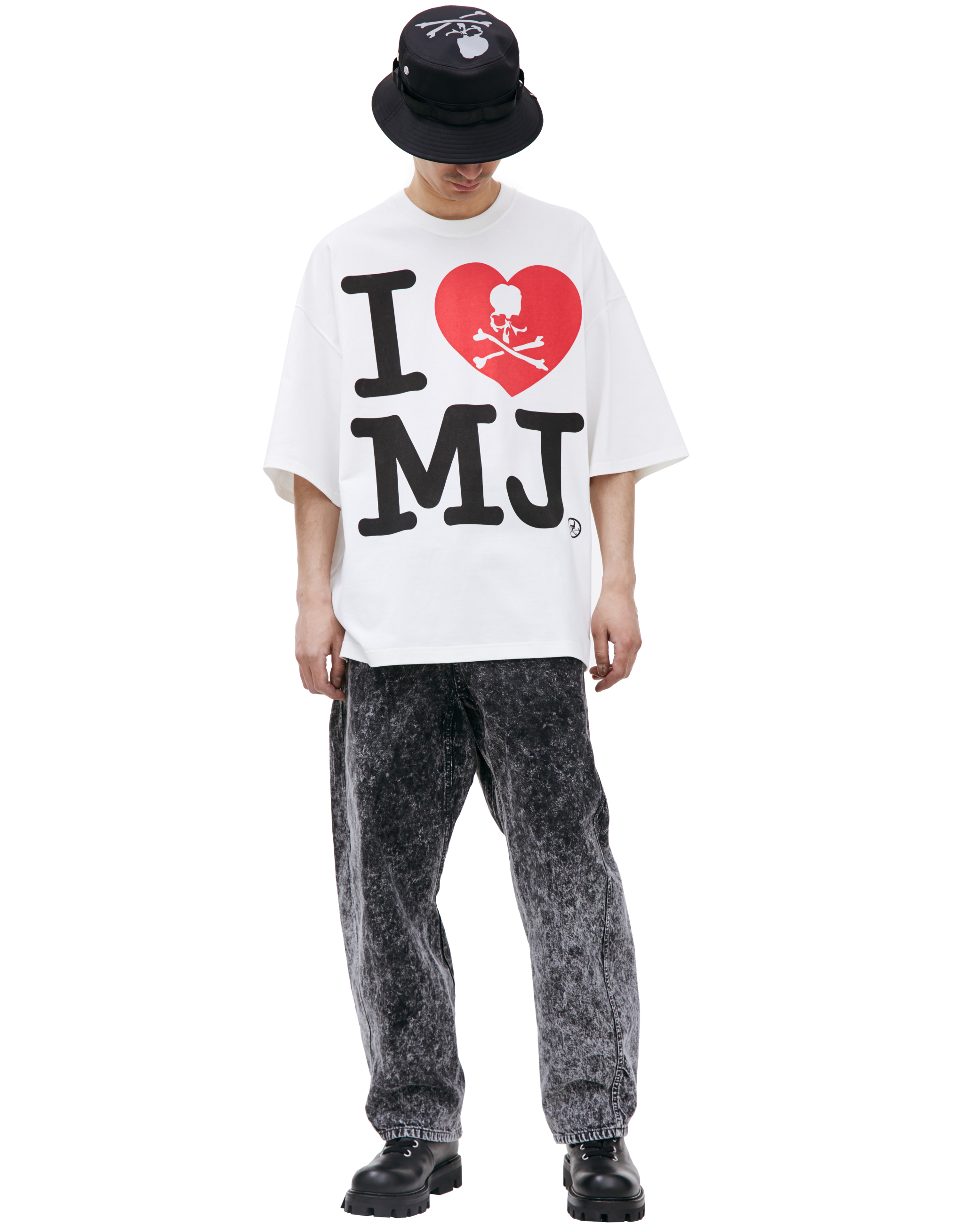 Белая футболка с принтом I LOVE MJ Mastermind WORLD MJ24E12-TS119-010, размер L;XL