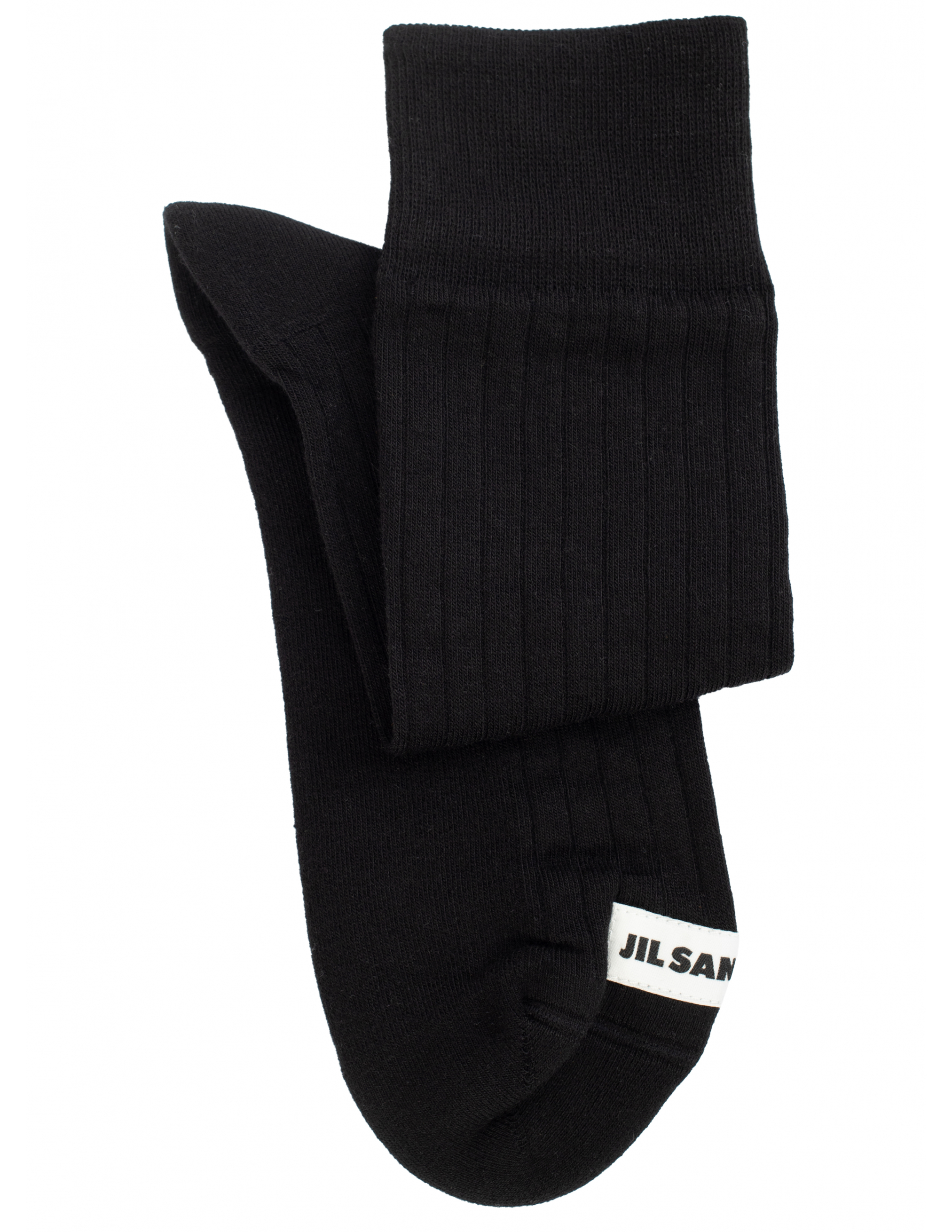 Черные носки в рубчик Jil Sander JPUT766020/MTY25158/001, размер L;M;S JPUT766020/MTY25158/001 - фото 1