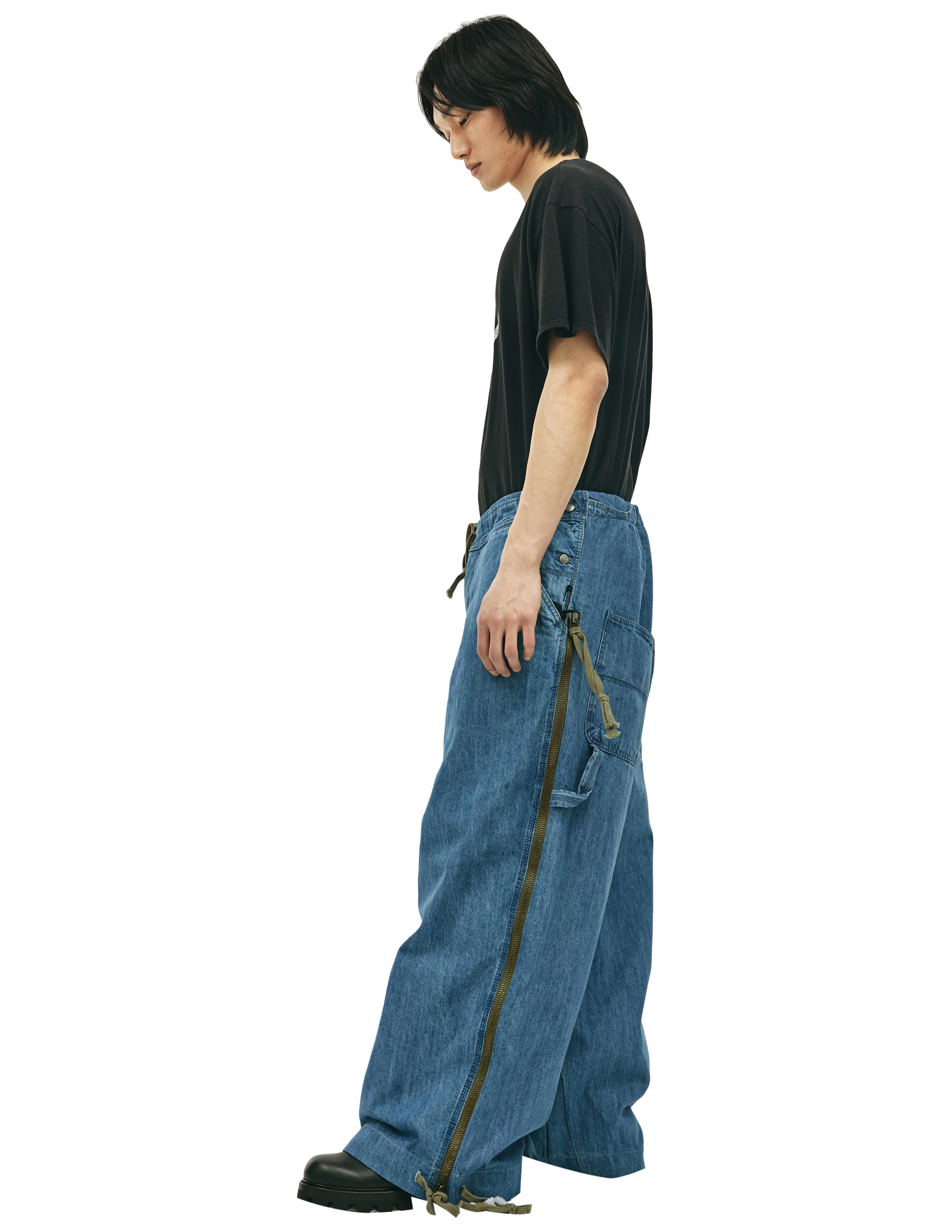 Широкие джинсы с молниями Greg Lauren FM212, размер 4;5 - фото 2