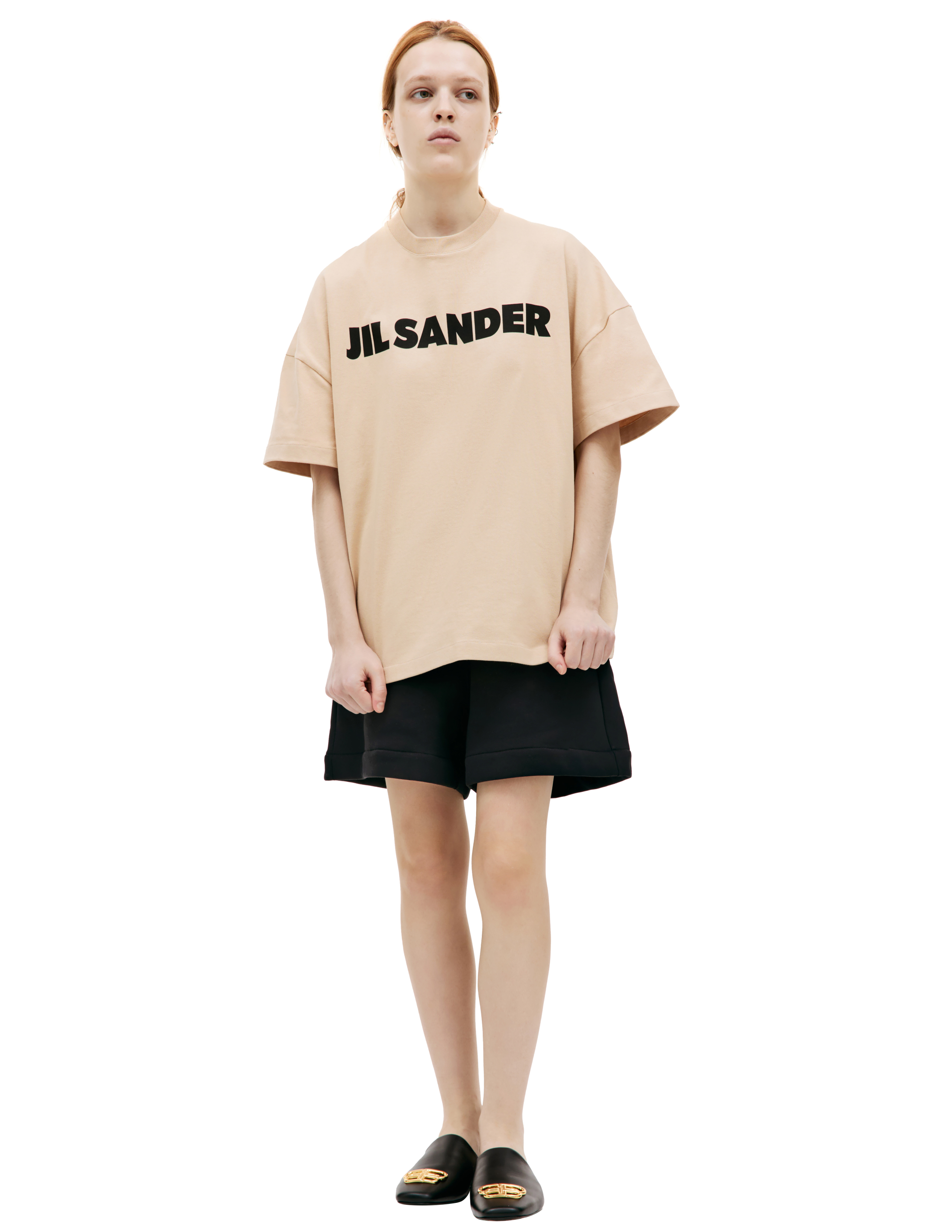 Хлопковая футболка с логотипом Jil Sander J21GC0001/J20215/236, размер S;M;L;XL