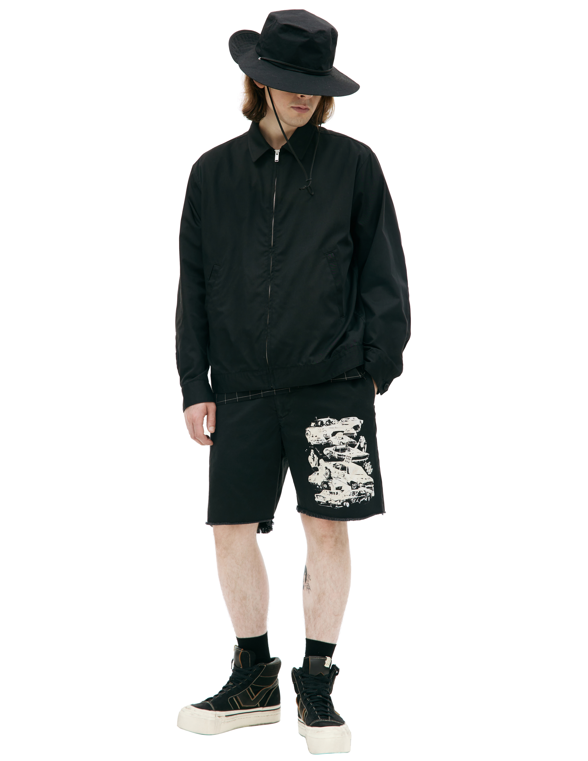 Черная куртка с принтом HEY YOU Undercover UC1C4206-2/BLACK, размер 5