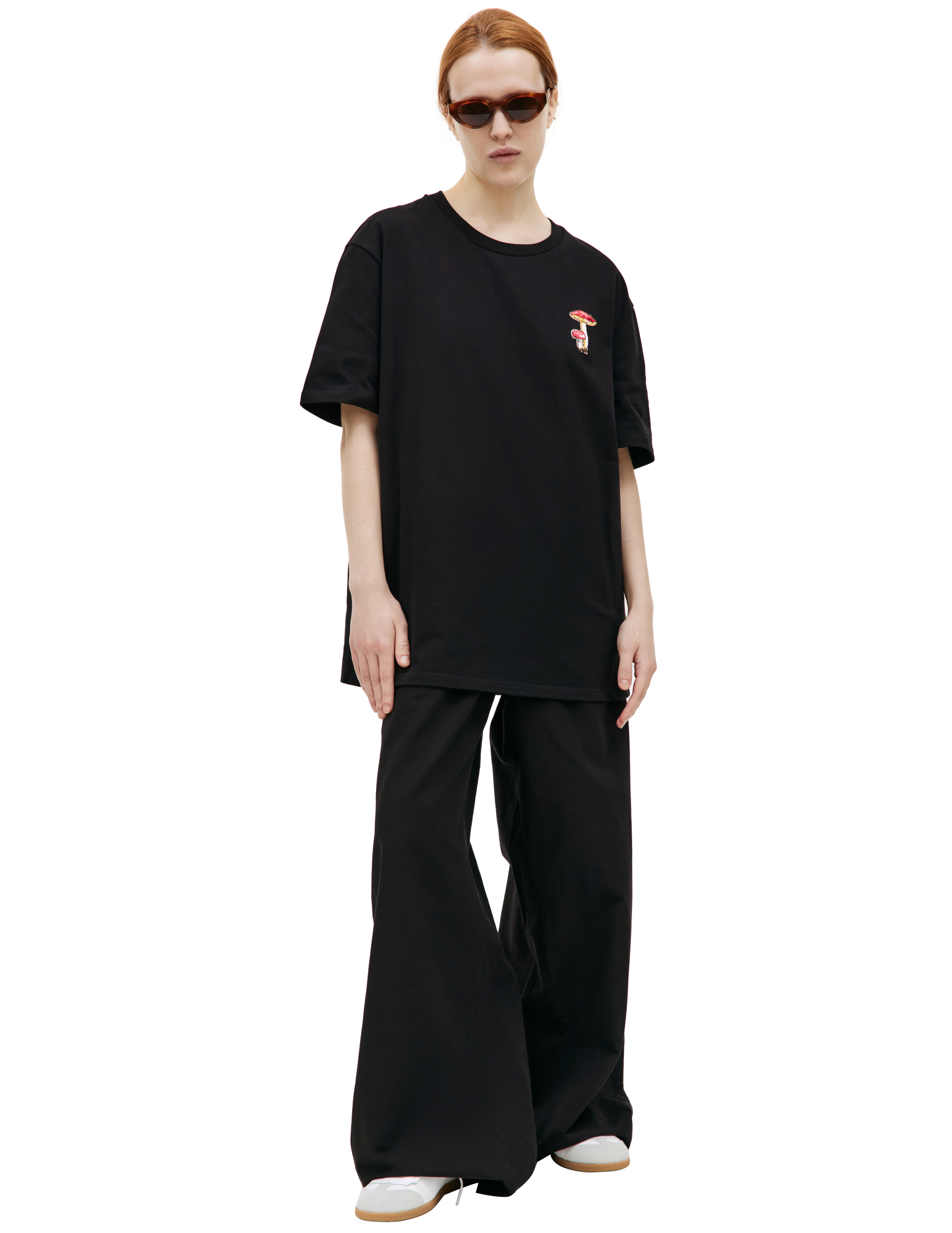 Черная футболка с вышивкой Jil Sander J47GC0142/J20150/001, размер M;L;XL