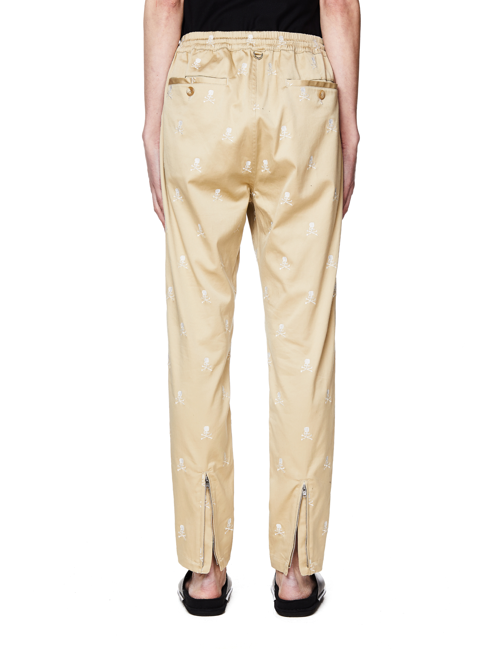 Бежевые брюки с вышивкой - Mastermind WORLD PA014-003/beige Фото 3