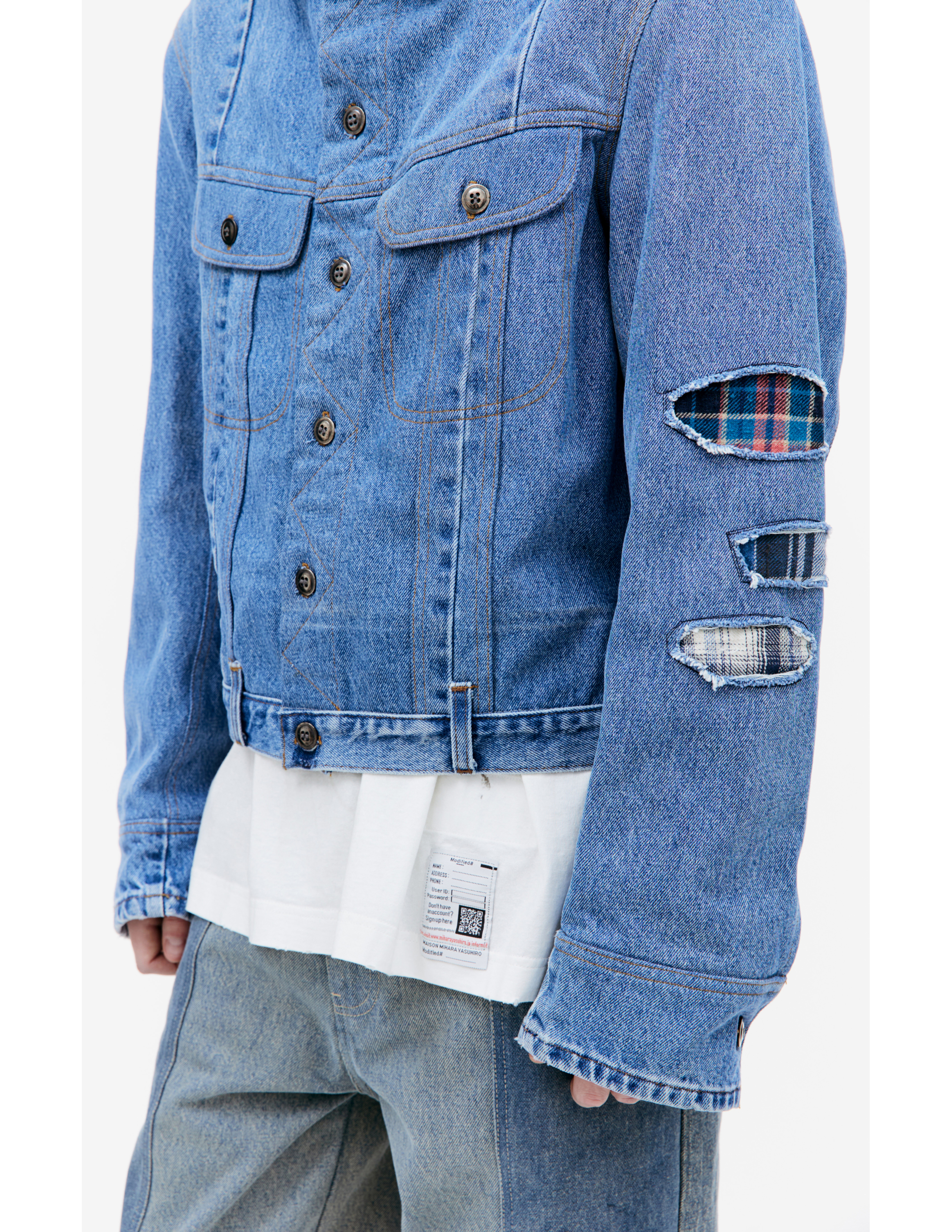 Комбинированная куртка из винтажного денима Greg Lauren GM014, размер 4;5 - фото 5