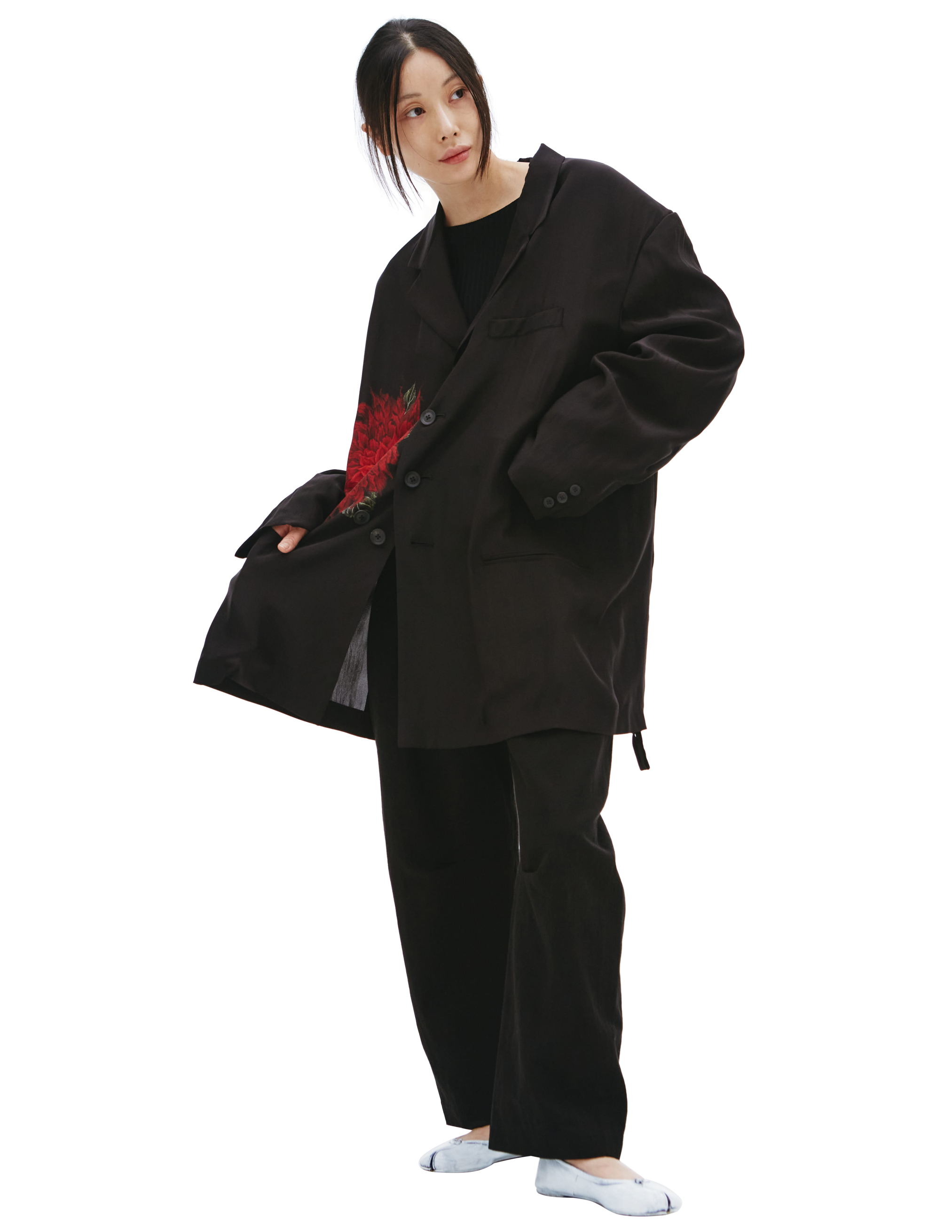 Оверсайз пиджак из шелка Yohji Yamamoto HG-J30-822-1, размер 4