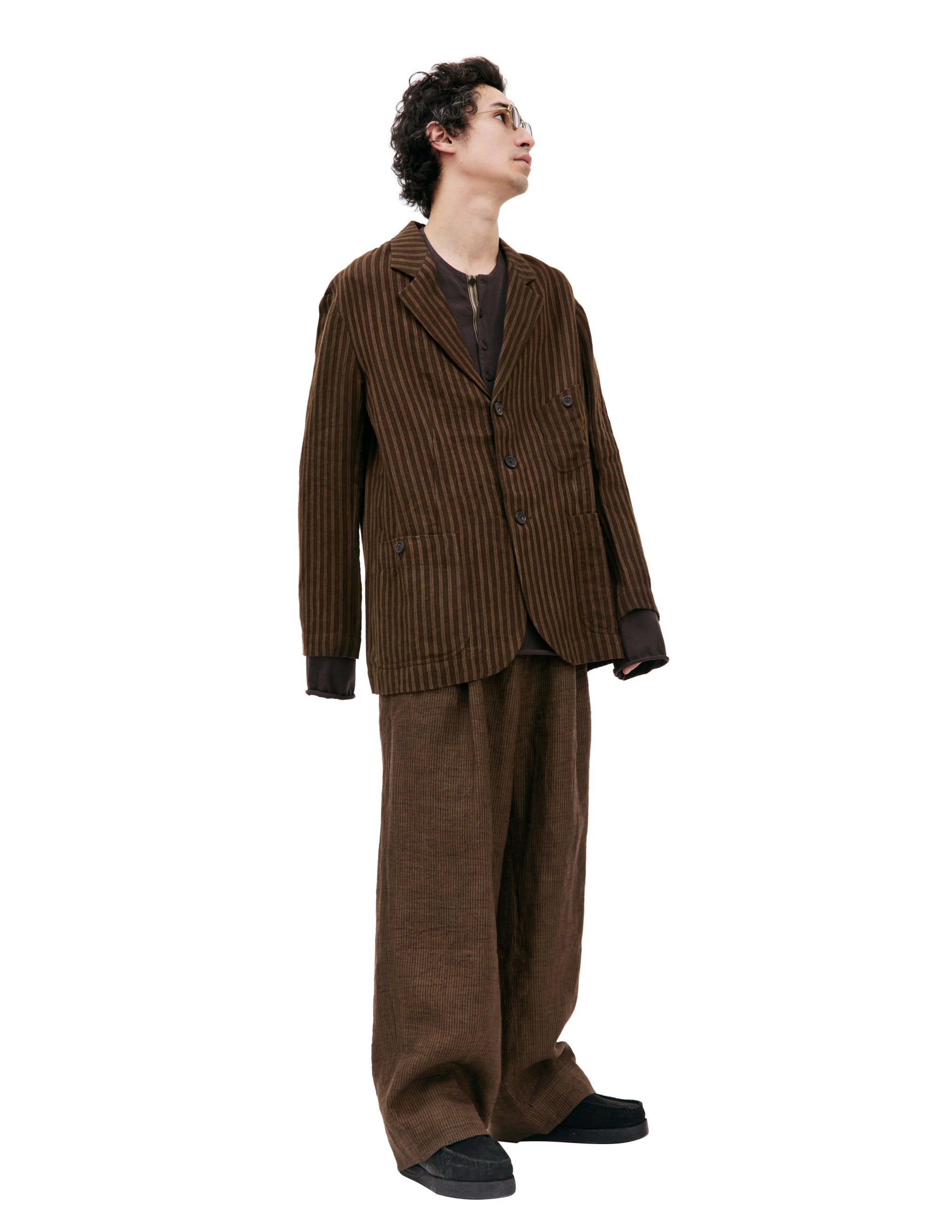 Льняной пиджак в полоску Ziggy Chen 0M2410908, размер 48;50 - фото 5