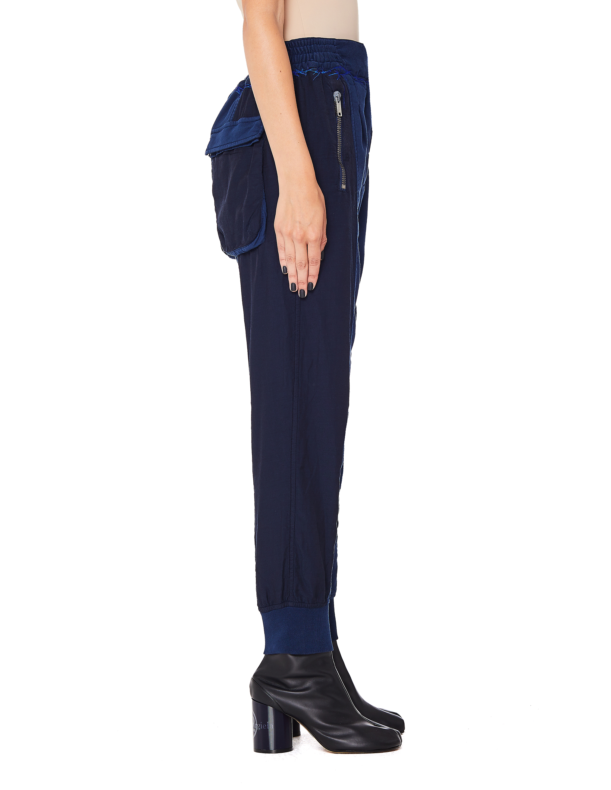 Синие брюки с лампасами и вышивкой Haider Ackermann 193-6413-E-222-045, размер S;M - фото 2