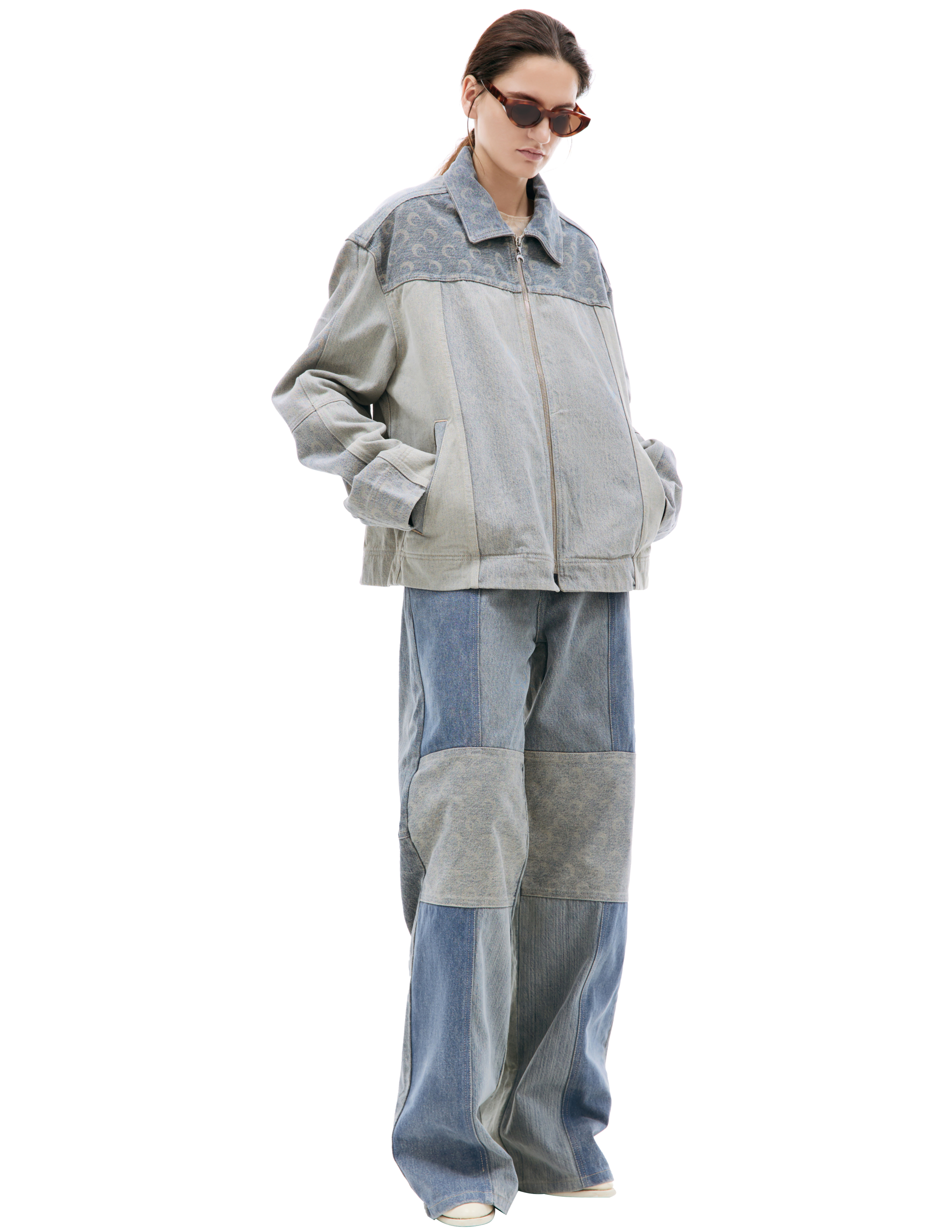 Джинсовая куртка на молнии MARINE SERRE UJA041/UDEN0002/GR30, размер L;XL