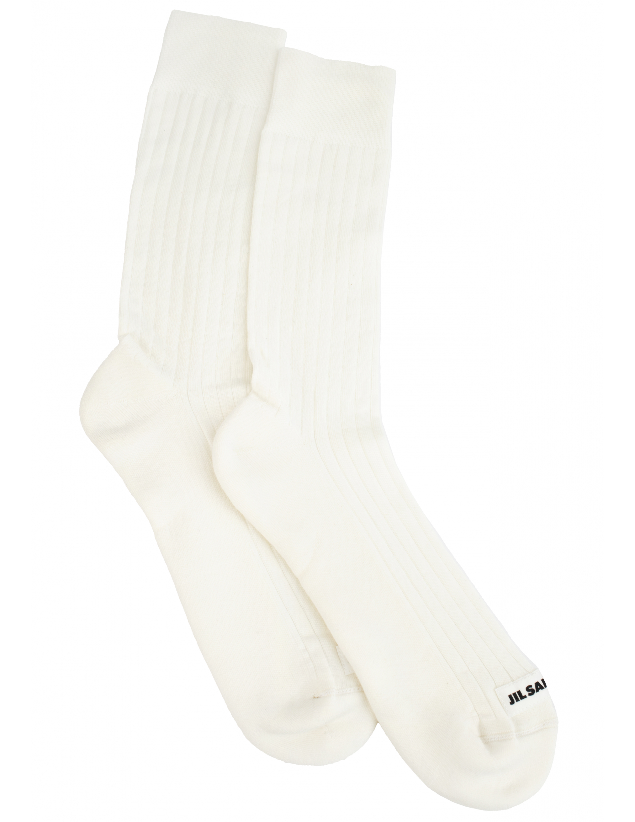 Белые носки в рубчик Jil Sander JPUT766020/MTY25158/100, размер L;S;M JPUT766020/MTY25158/100 - фото 1