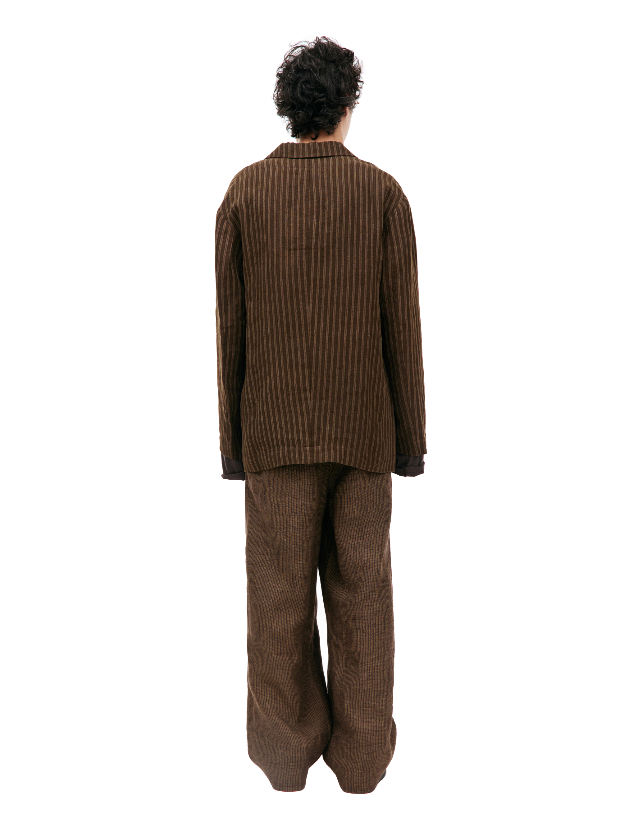 Льняной пиджак в полоску Ziggy Chen 0M2410908, размер 48;50 - фото 4