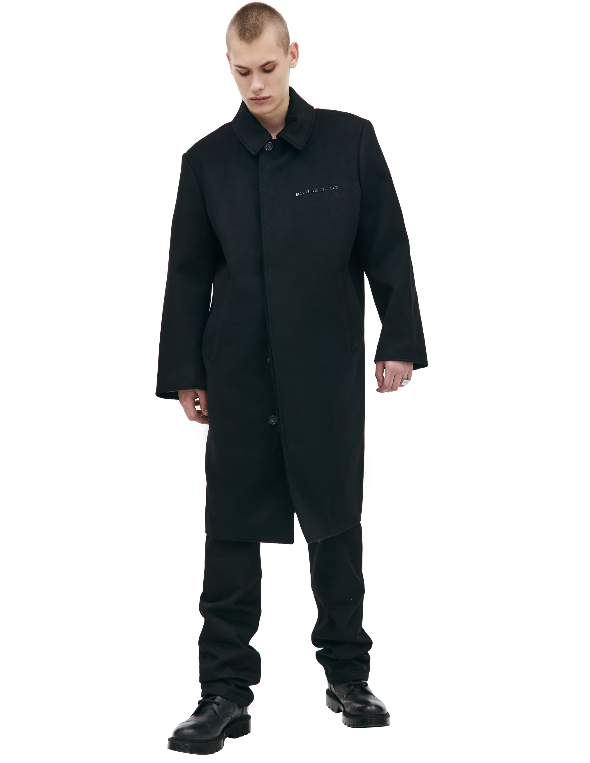 Шерстяное пальто с цифрами VTMNTS VL18CO500B/5016, размер S;L