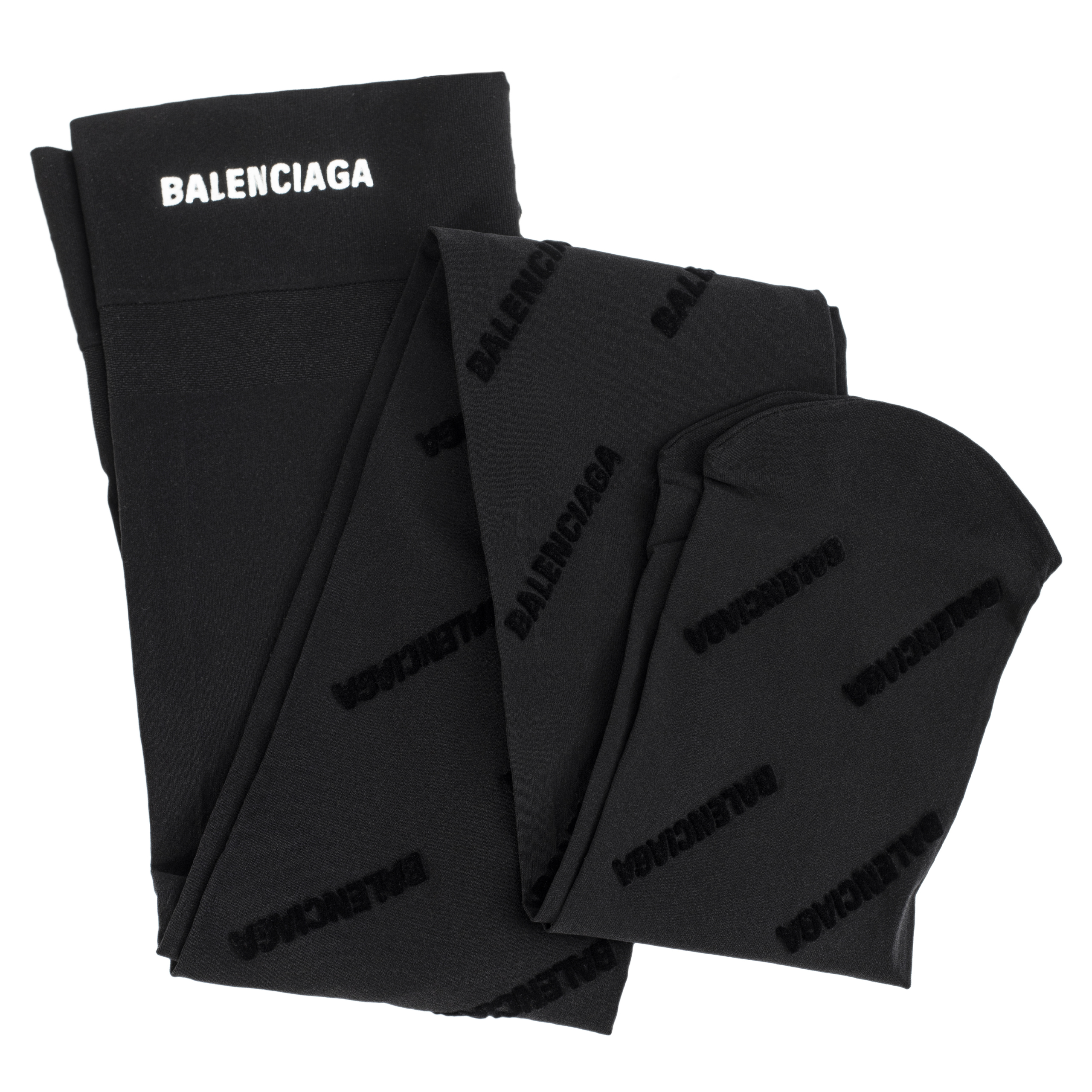 Колготки с бархатным логотипом - Balenciaga  580914/369B1/1000