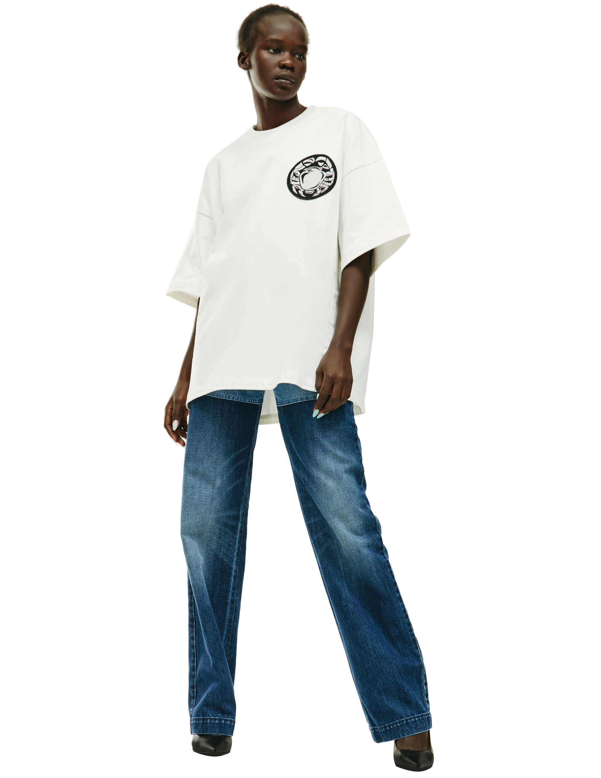 Оверсайз футболка с нашивкой Рак Jil Sander J21GC0018/J45092/124, размер XL;L