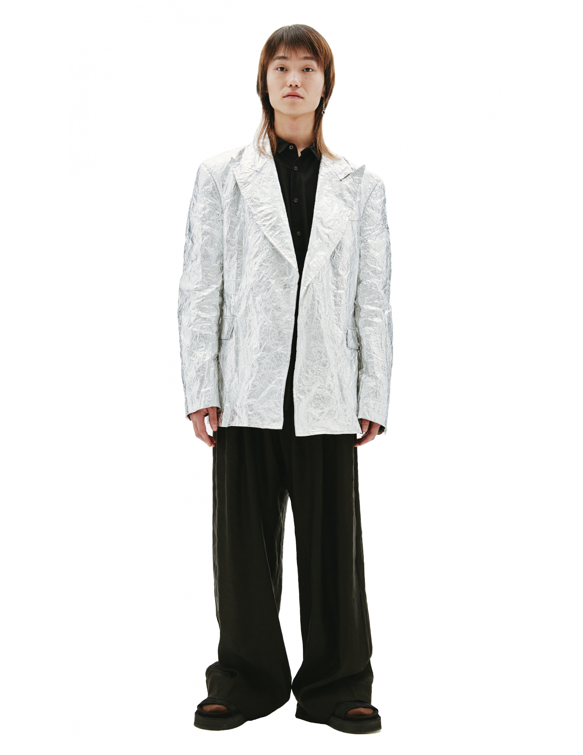 Серебристый пиджак Comme des Garcons Homme plus PG-J029-051-1, размер XL;L - фото 4