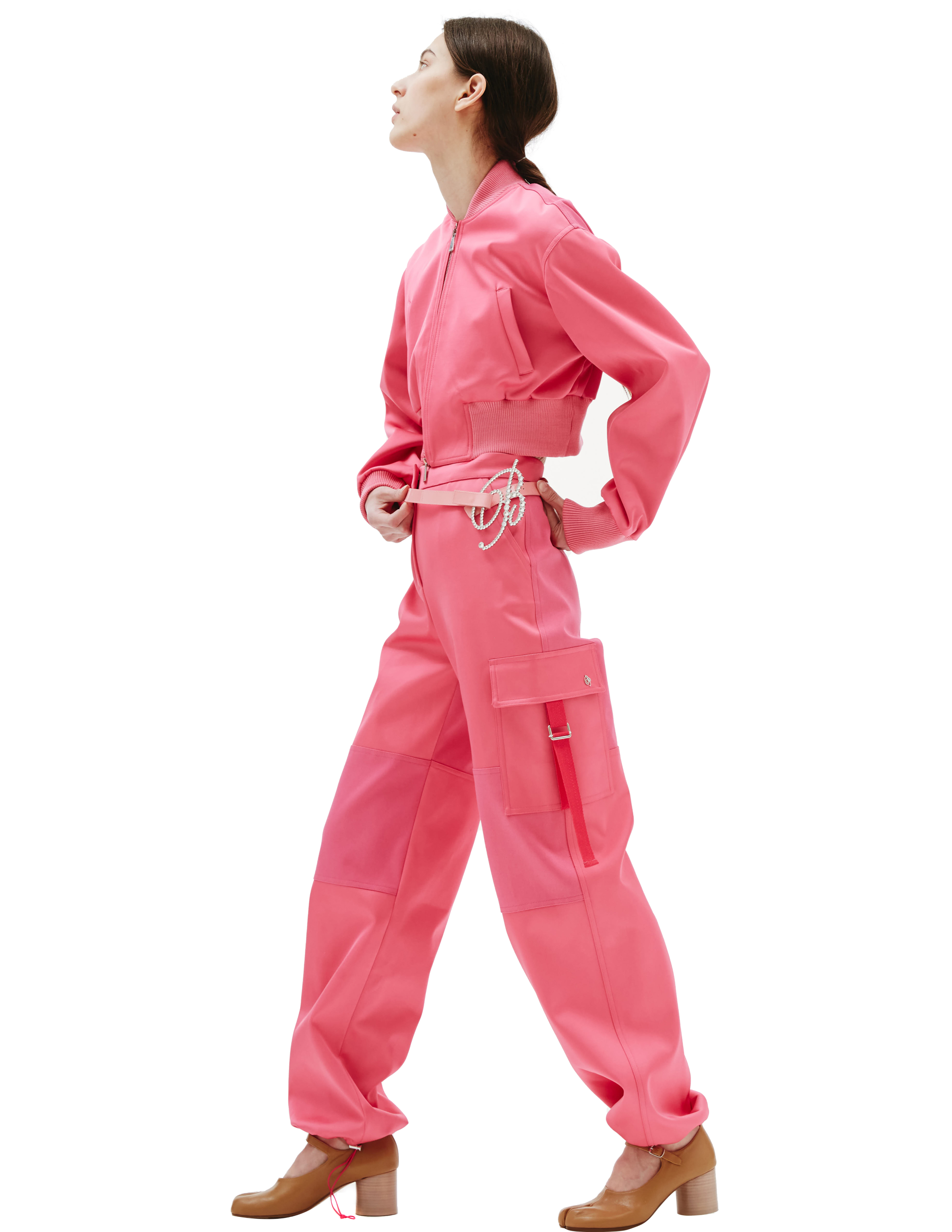 Розовые брюки-карго 232/2P024A/N0306