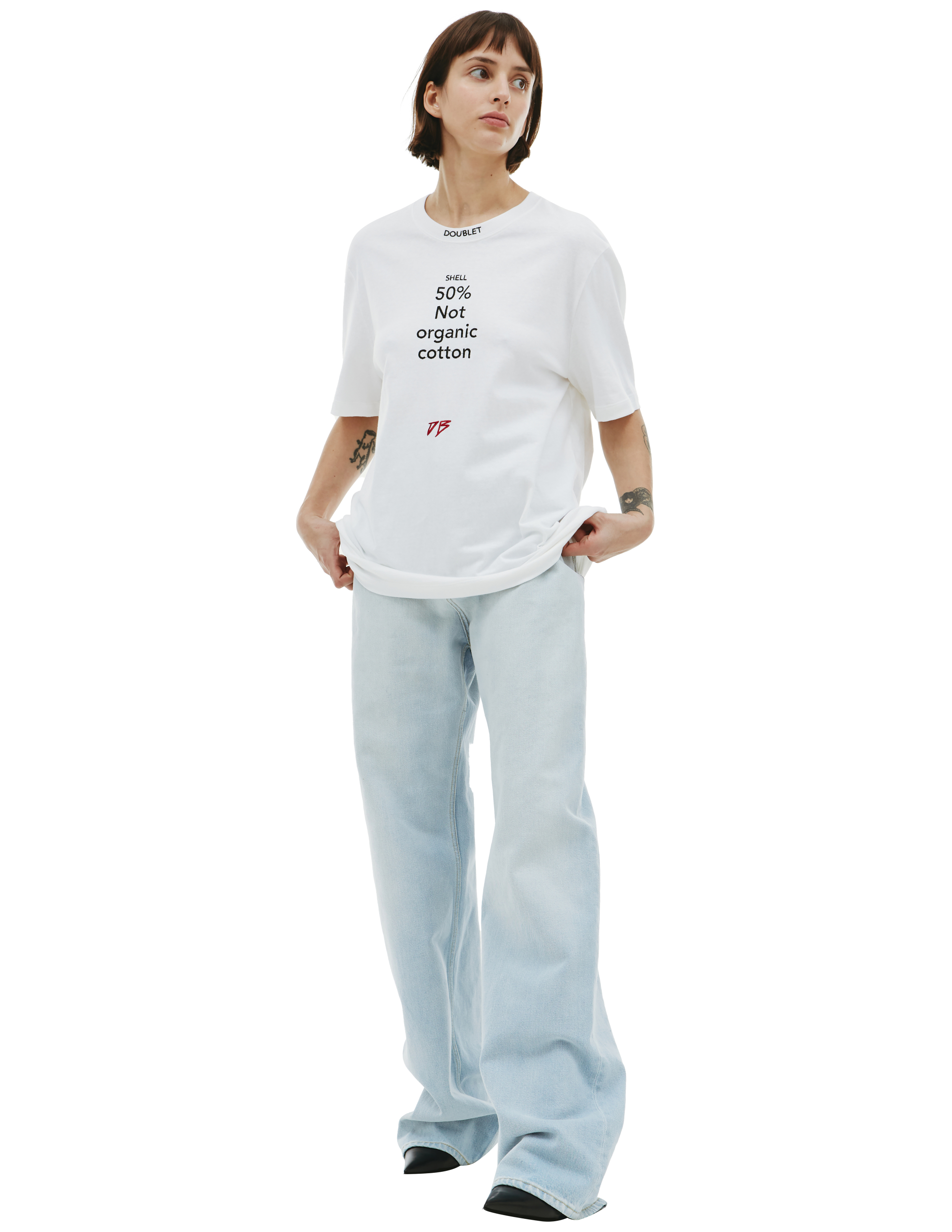Оверсайз футболка с вышивкой Doublet 22AW31CS235, размер XL;M;L - фото 1