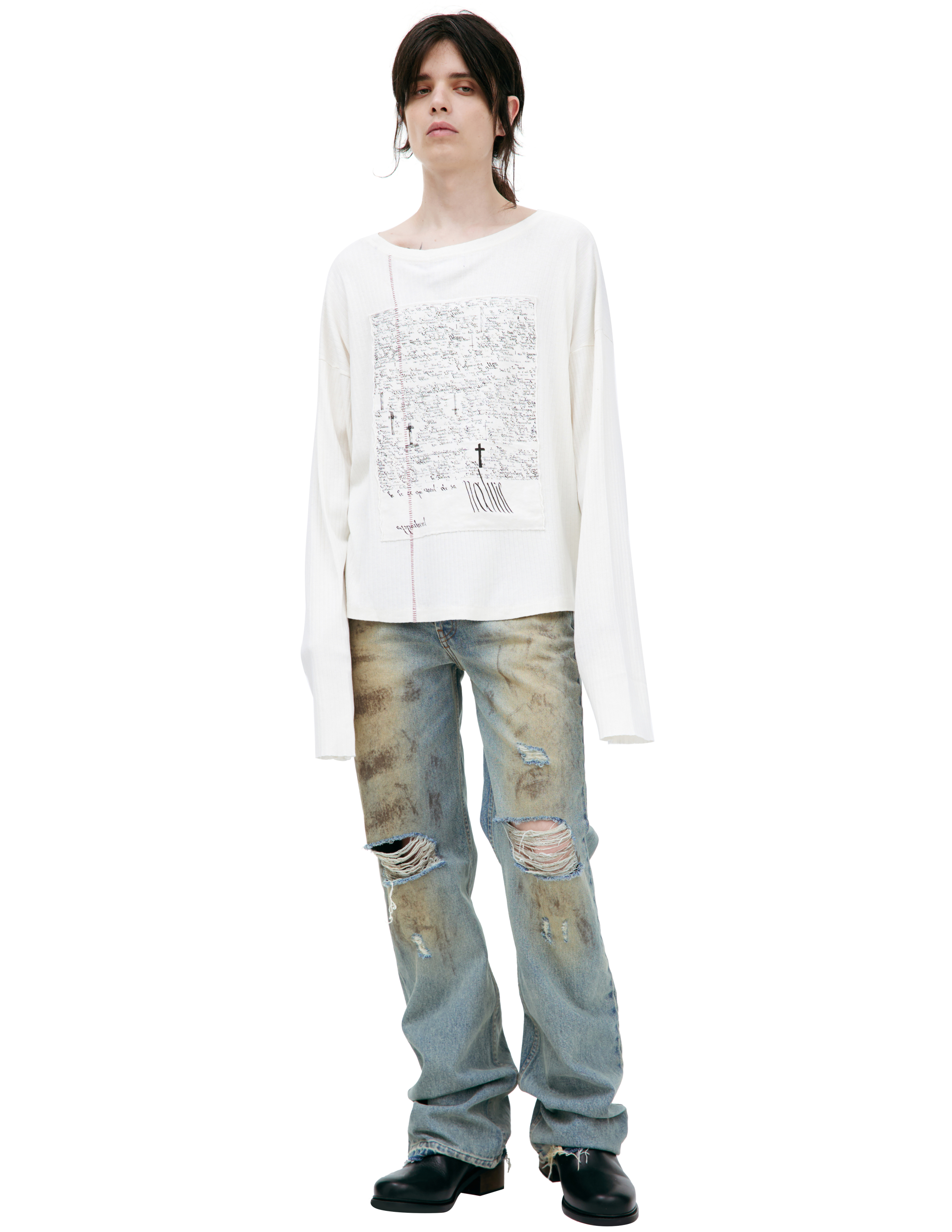 Белый лонгслив с патчем 124300₽