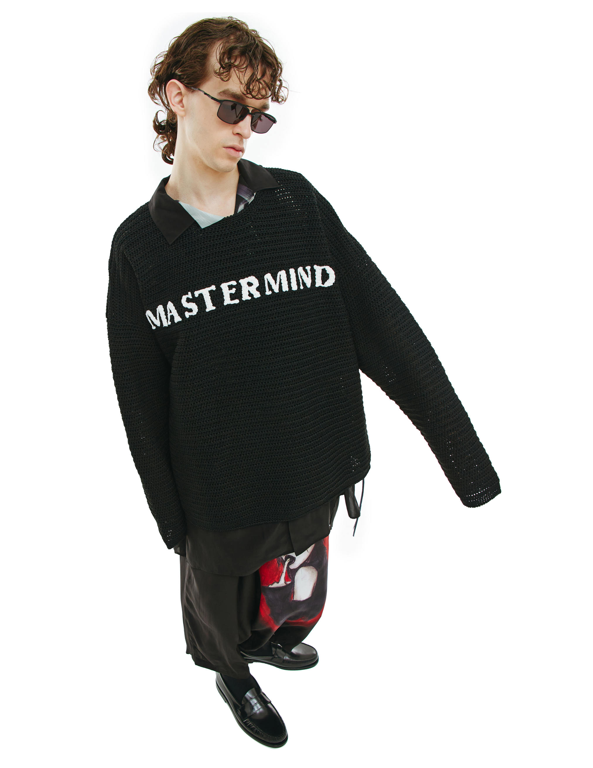 Вязанный свитер с логотипом Mastermind WORLD MW22S08/KN005/603, размер XL MW22S08/KN005/603 - фото 4