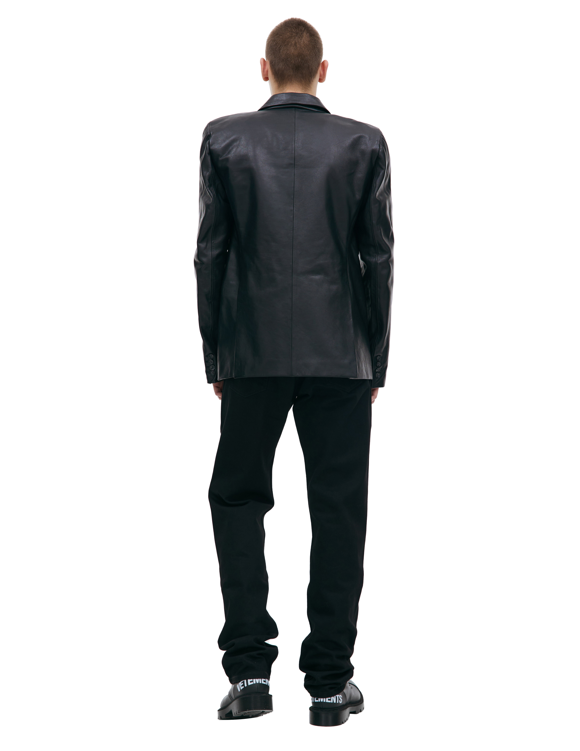 Черный кожаный пиджак VTMNTS VL18JA400B/5316, размер L;XL VL18JA400B/5316 - фото 4