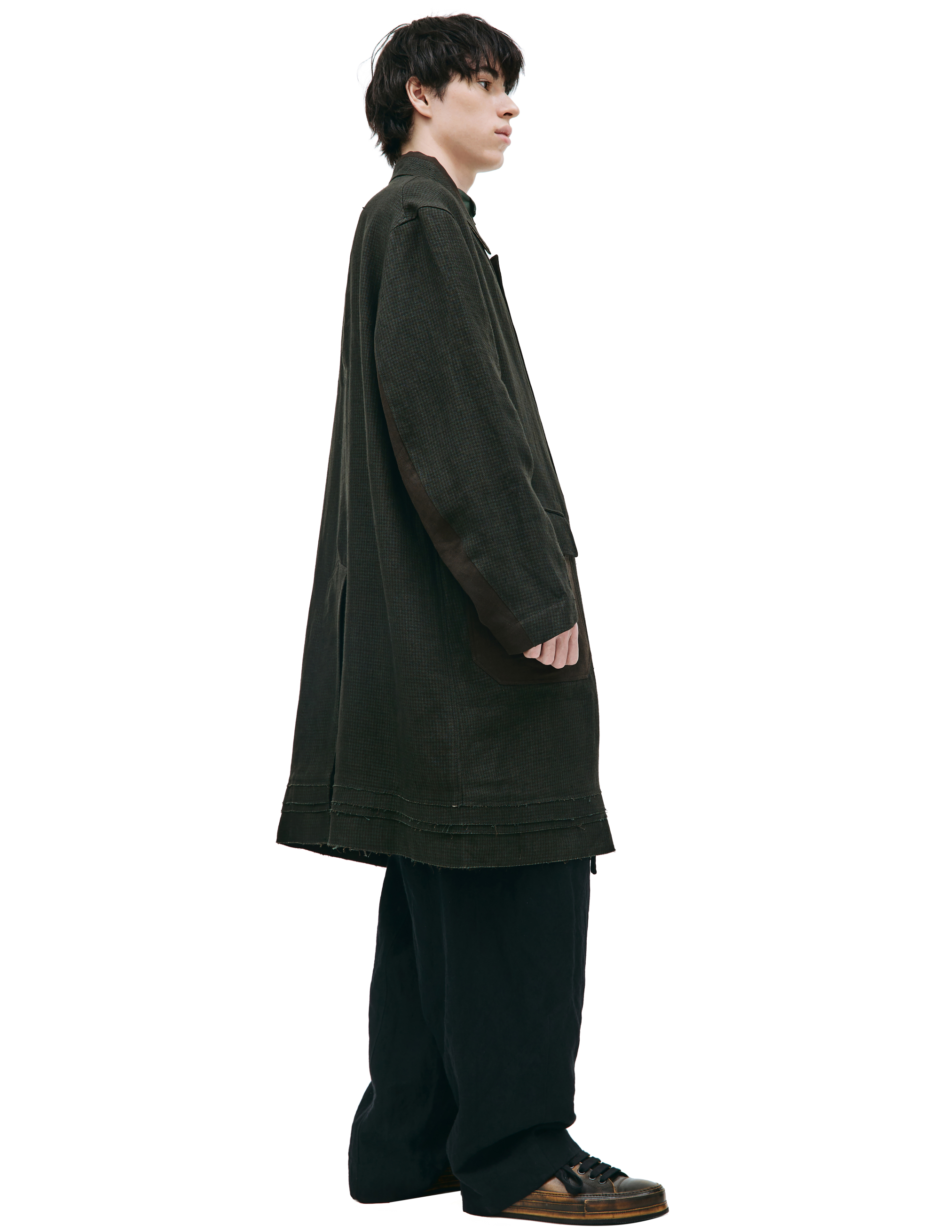 Льняное пальто в клетку Ziggy Chen 0M2311103, размер 48;50;52 - фото 2