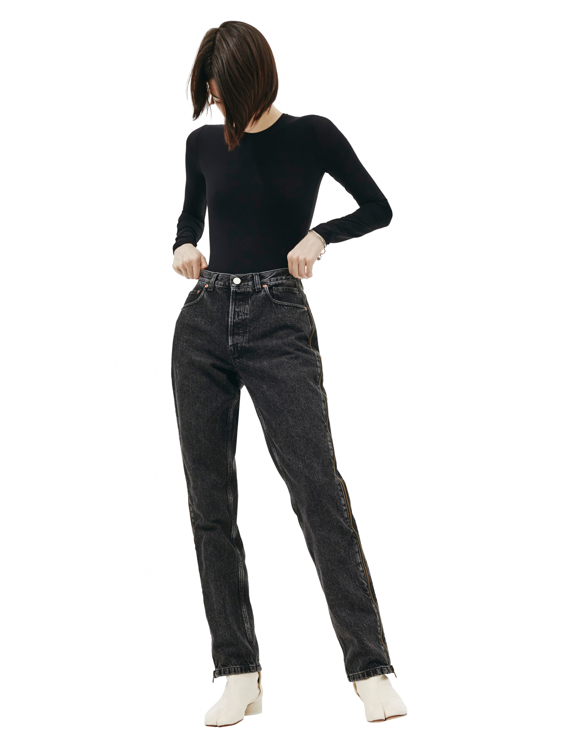 Черные джинсы с молниями по бокам - Vetements SS20PA332/blk Фото 4